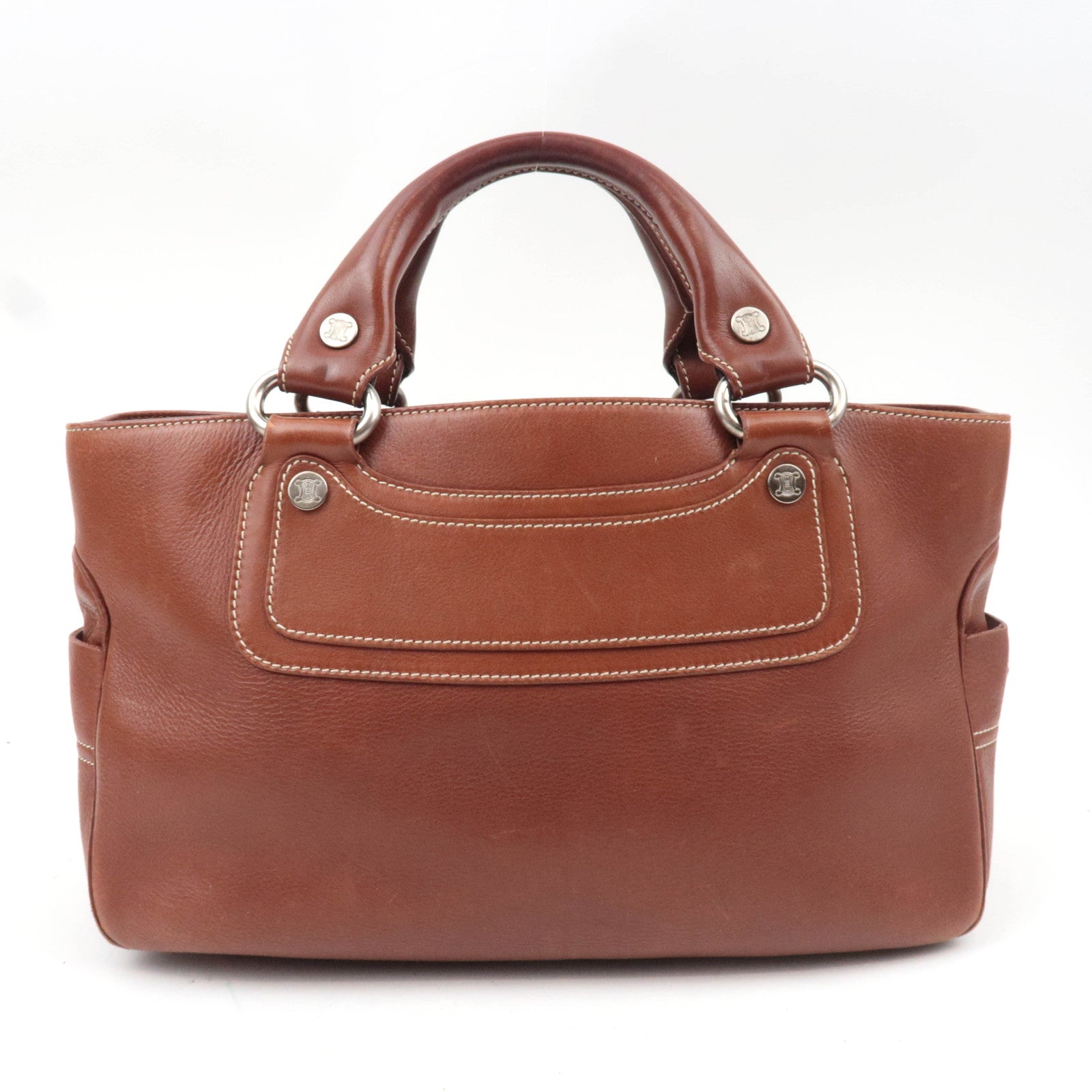 CELINE Boogie Bag Leather Handbag Brown