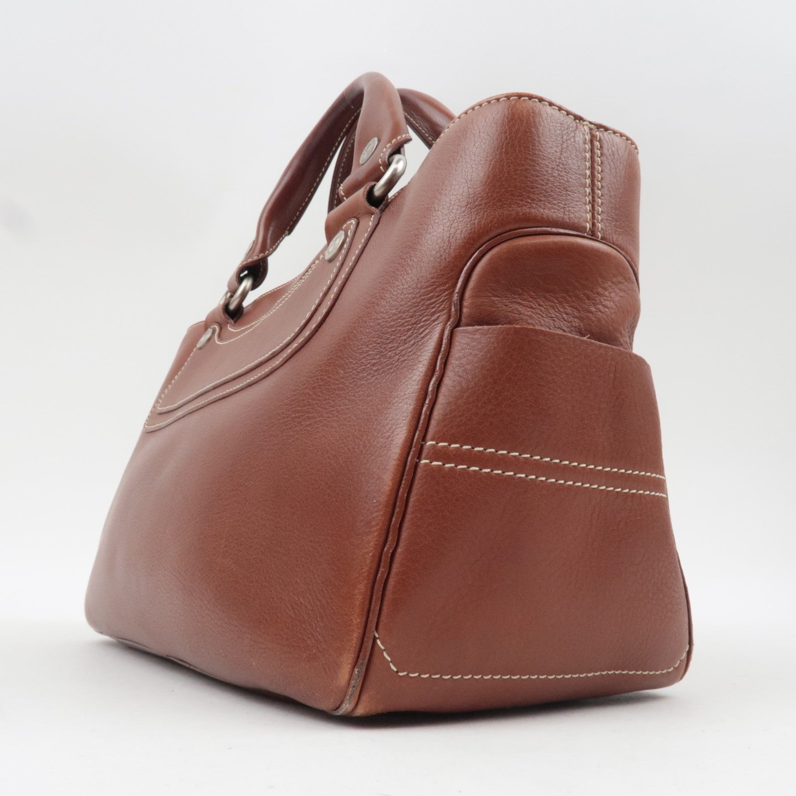 CELINE Boogie Bag Leather Handbag Brown