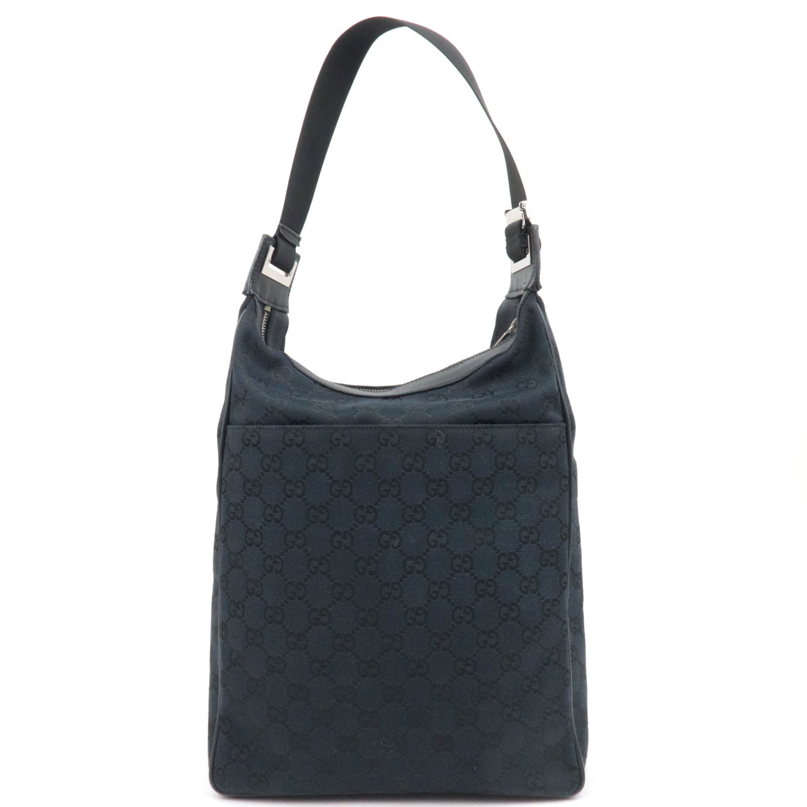 GUCCI Shoulder Bag GG Canvas Leather Black 019.0538