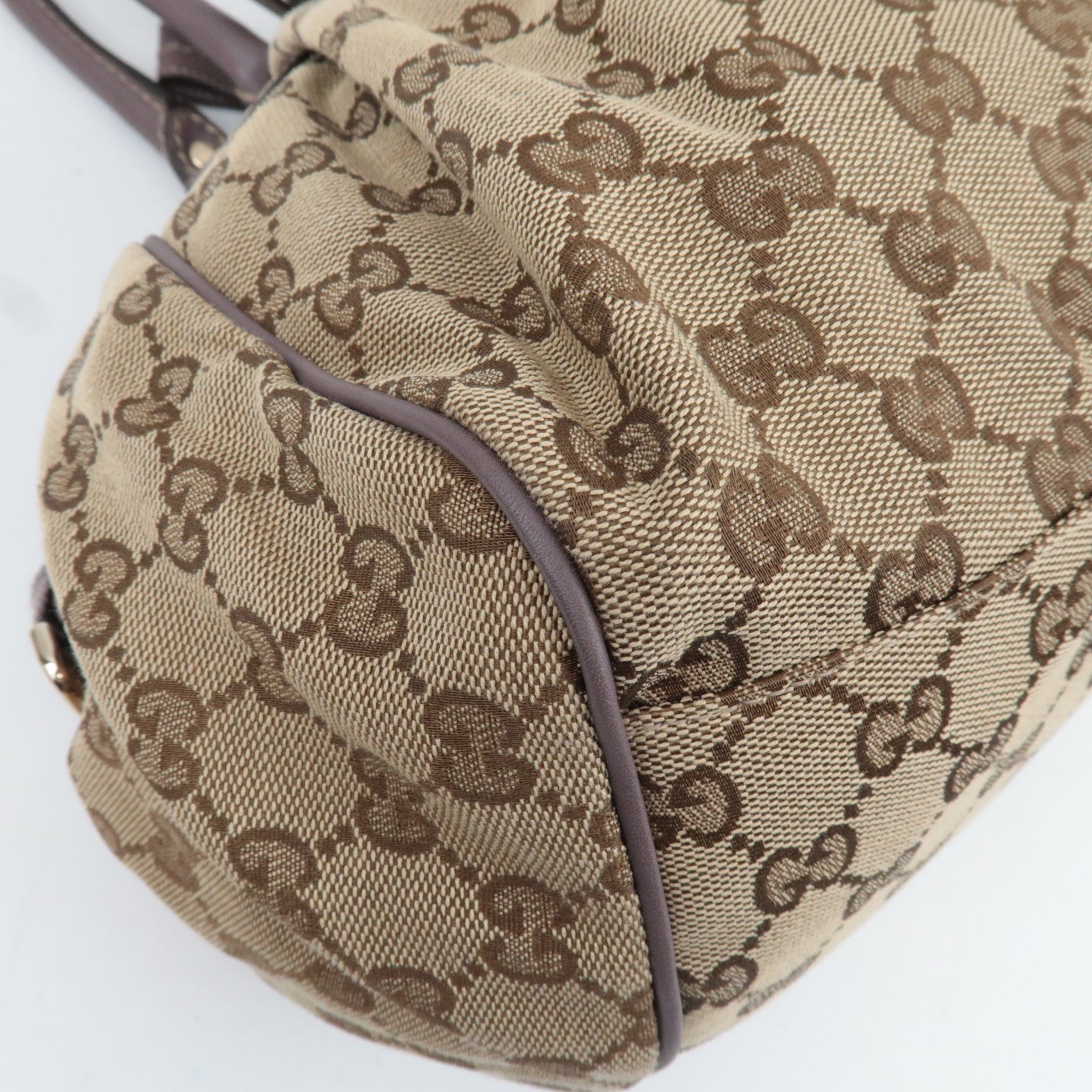 GUCCI Sukey Shoulder Bag GG Canvas Leather Beige 223974