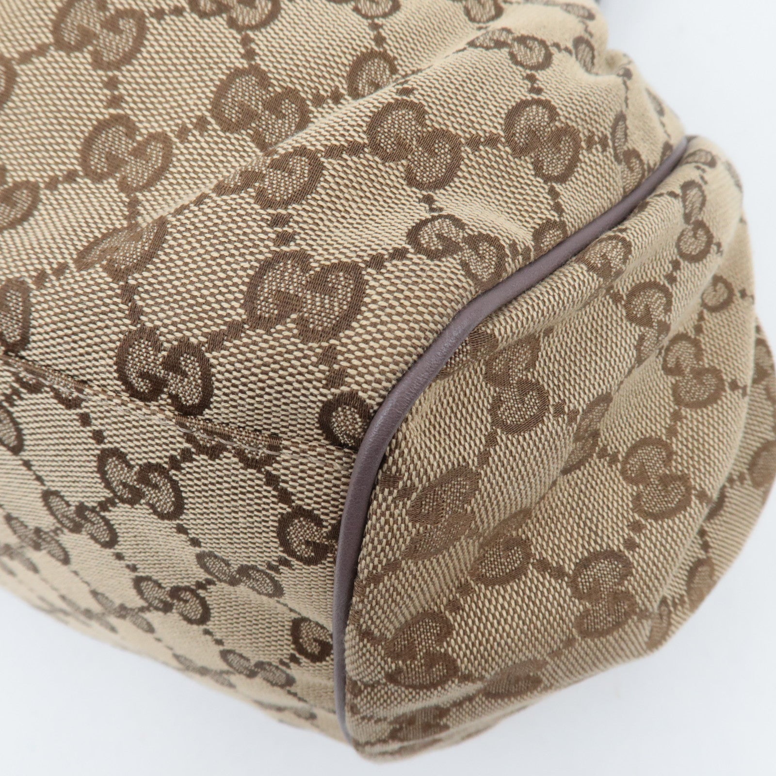 GUCCI Sukey Shoulder Bag GG Canvas Leather Beige 223974