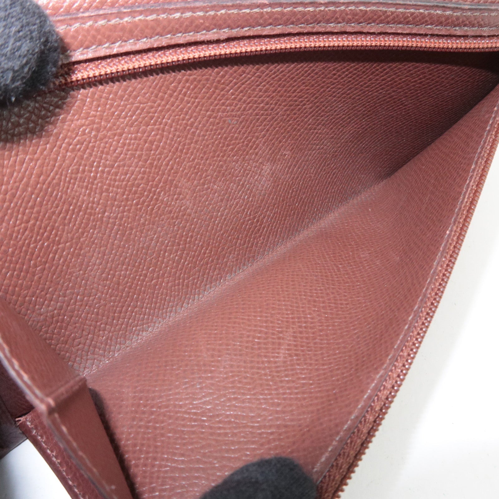 HERMES Bearn Long Wallet A Stamp (1997) Veau Epsom Brown