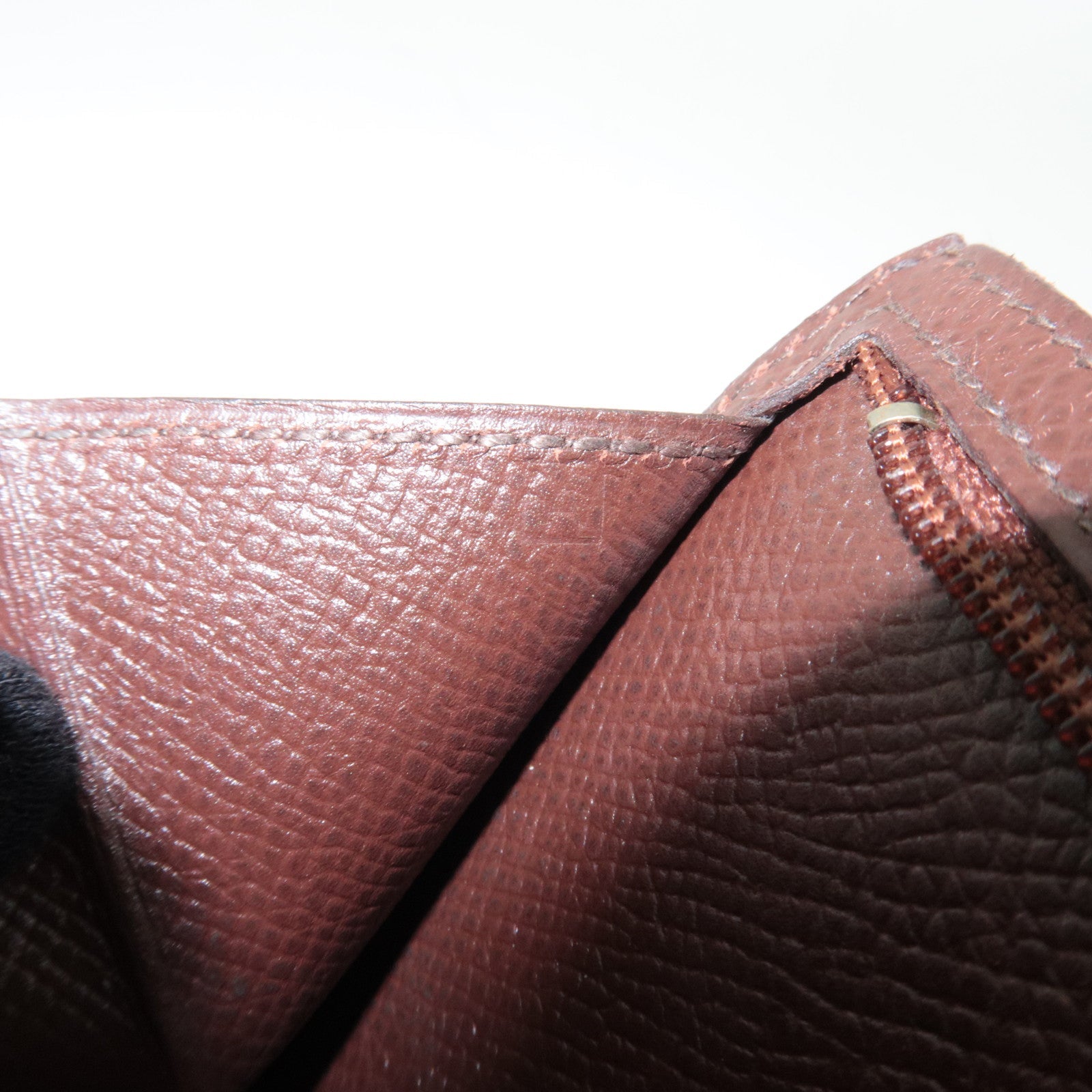 HERMES Bearn Long Wallet A Stamp (1997) Veau Epsom Brown