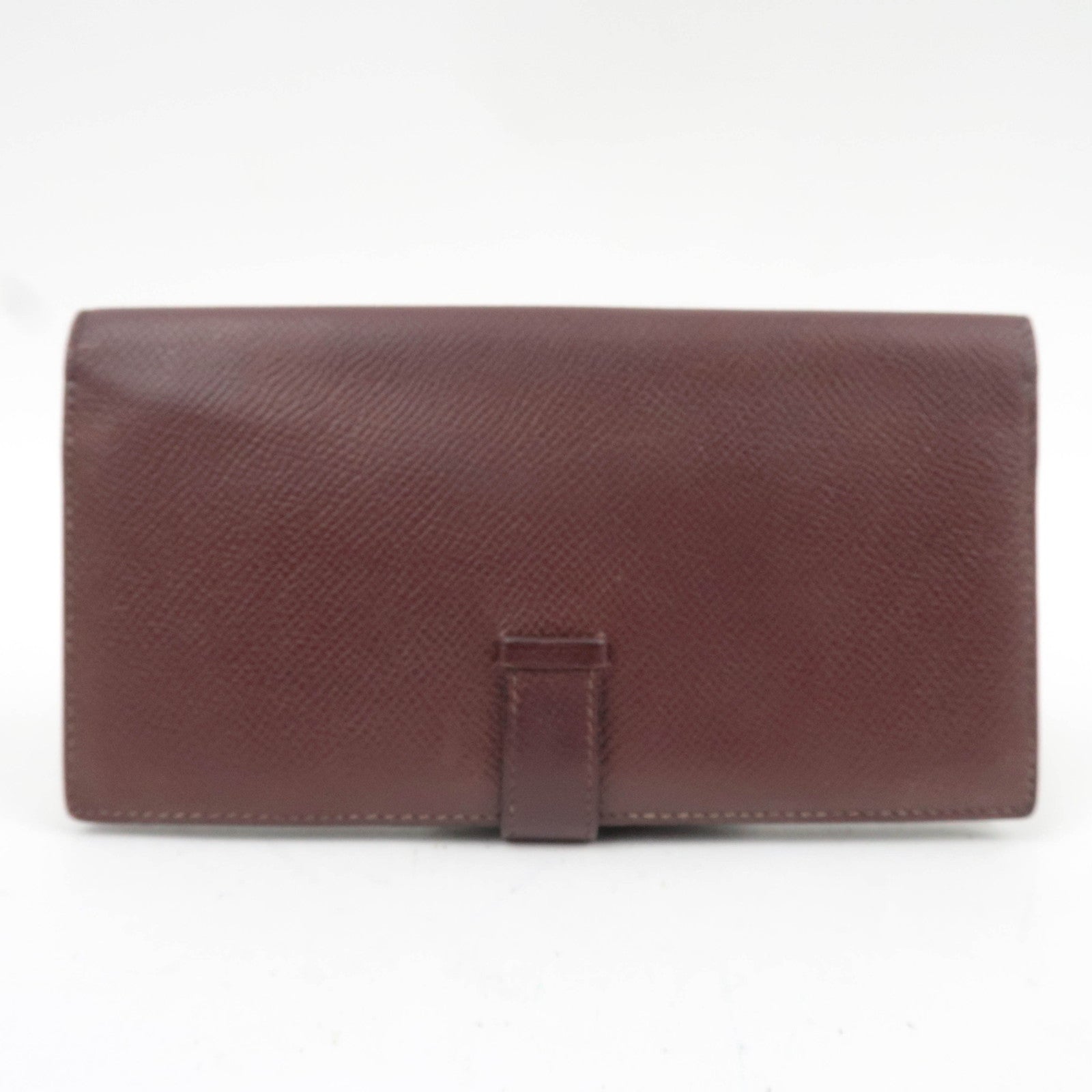 HERMES Bearn Long Wallet A Stamp (1997) Veau Epsom Brown