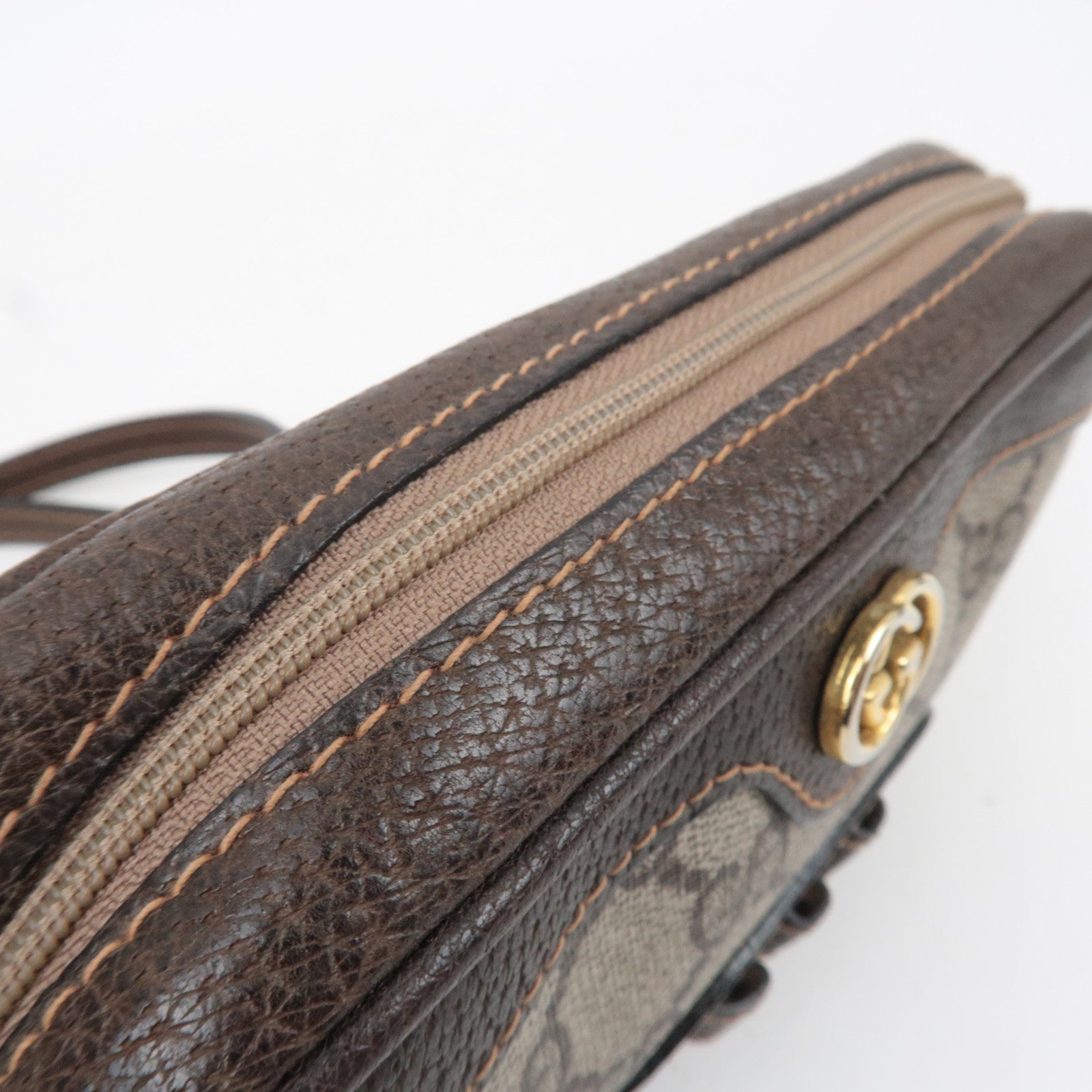 GUCCI Old Gucci Mini Shoulder Bag GG Plus Leather Beige