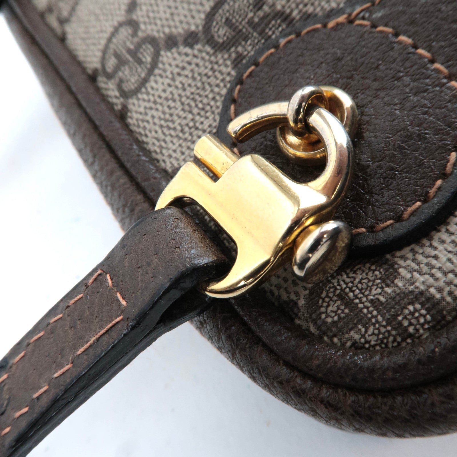 GUCCI Old Gucci Mini Shoulder Bag GG Plus Leather Beige