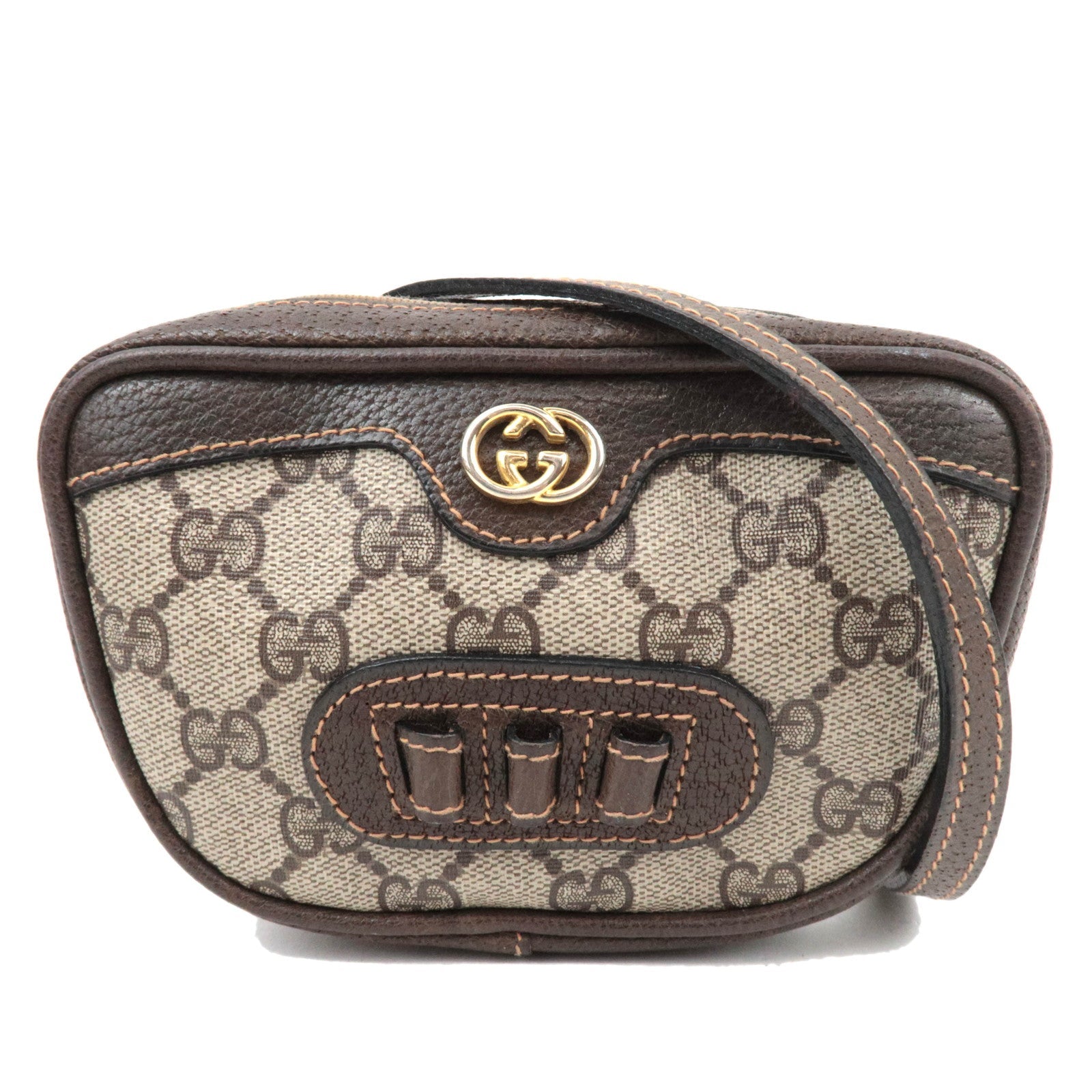 GUCCI Old Gucci Mini Shoulder Bag GG Plus Leather Beige84731