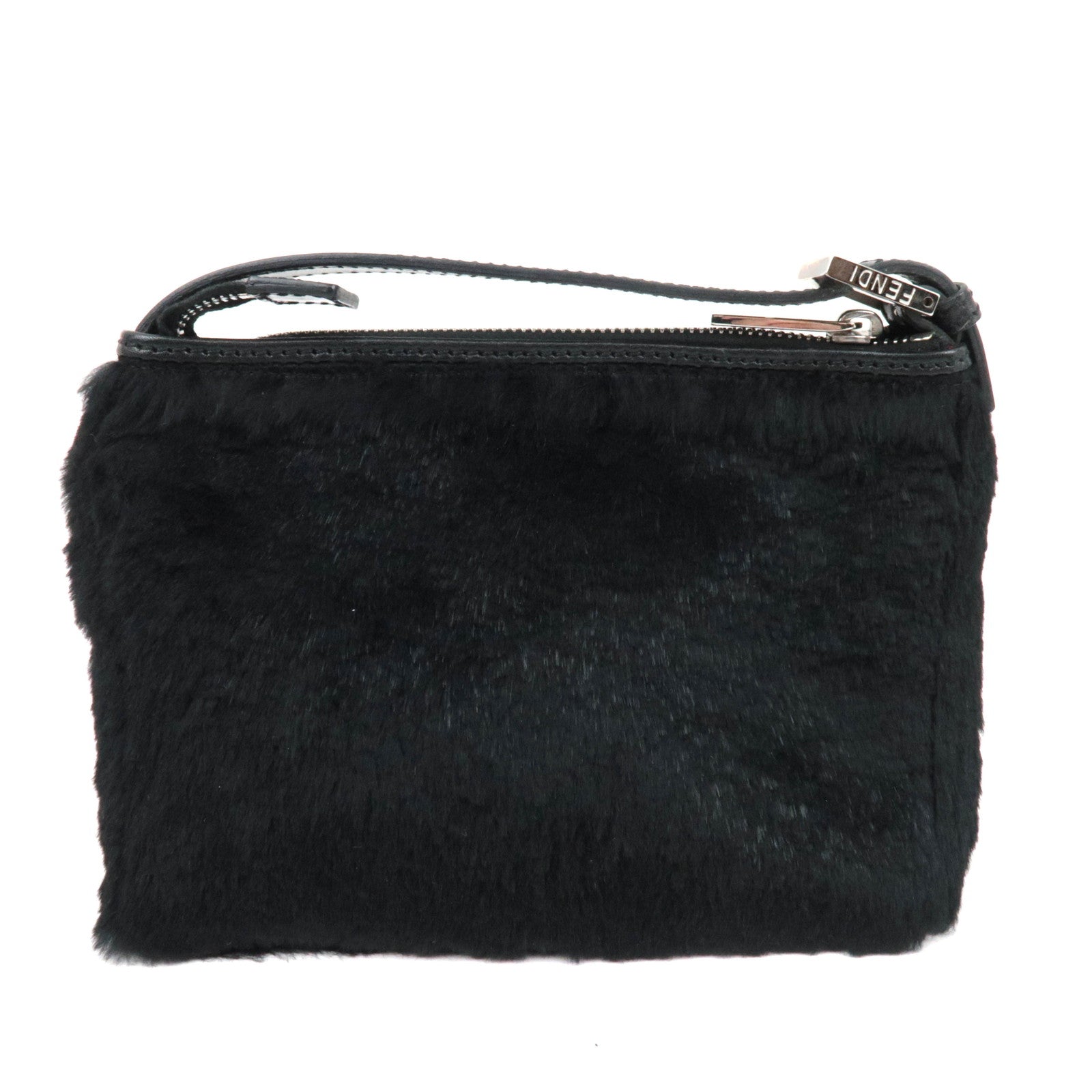 FENDI Fur Mini Handbag Black 8N0001 *Dust bag