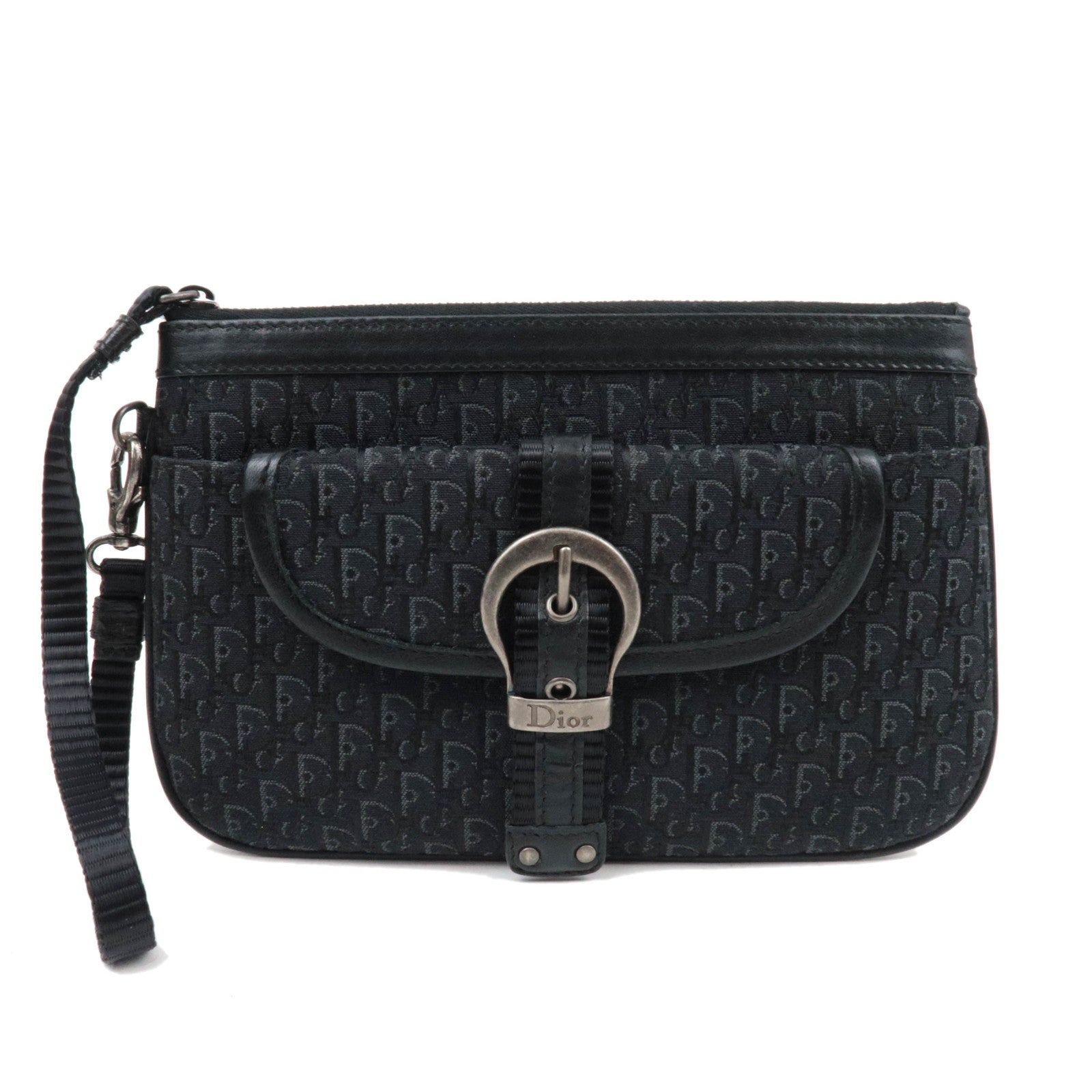 Christian Dior Trotter Wristlet Pouch Black84734