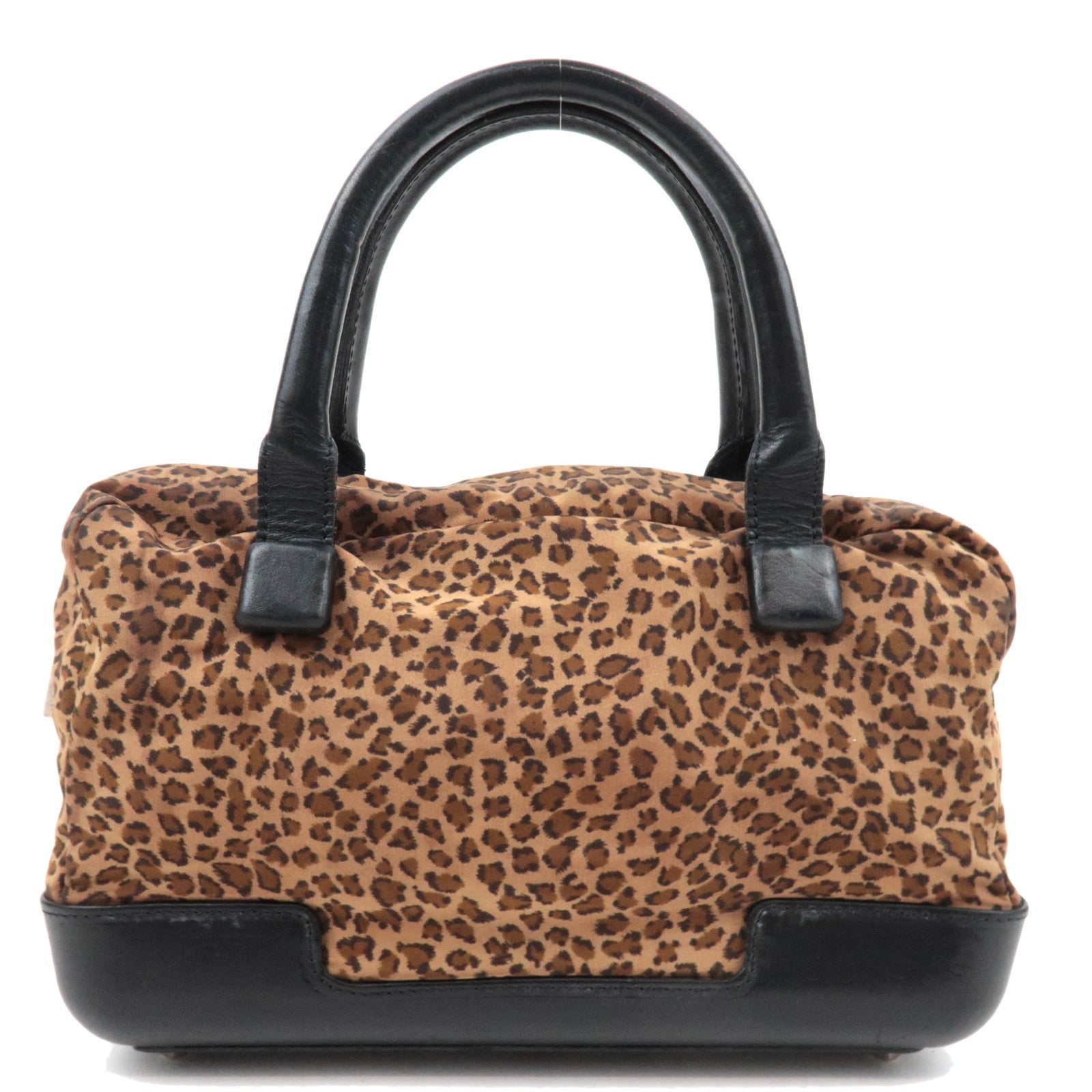 BOTTEGA VENETA Leopard Print Mini Handbag Nylon Leather84735