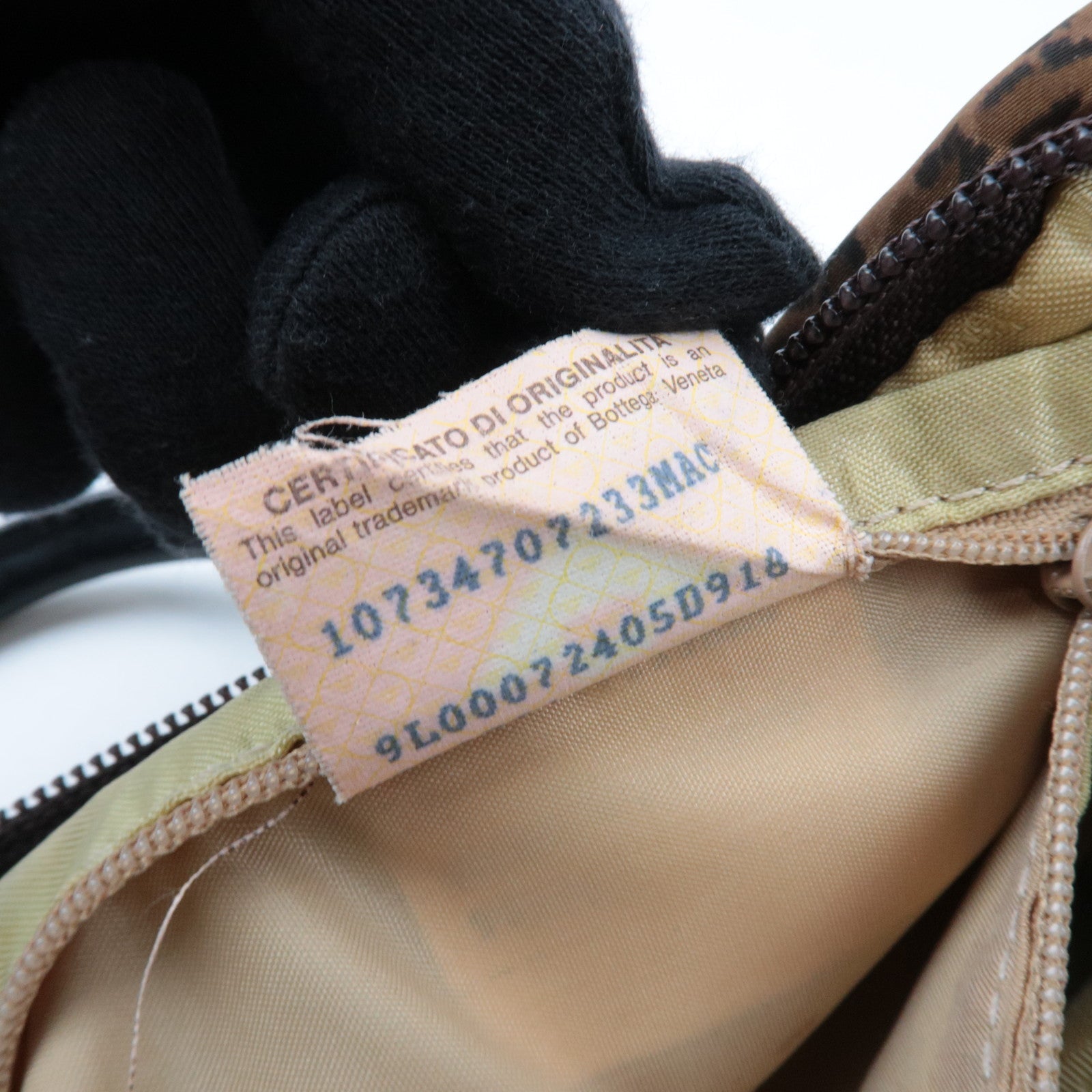 BOTTEGA VENETA Leopard Print Mini Handbag Nylon Leather