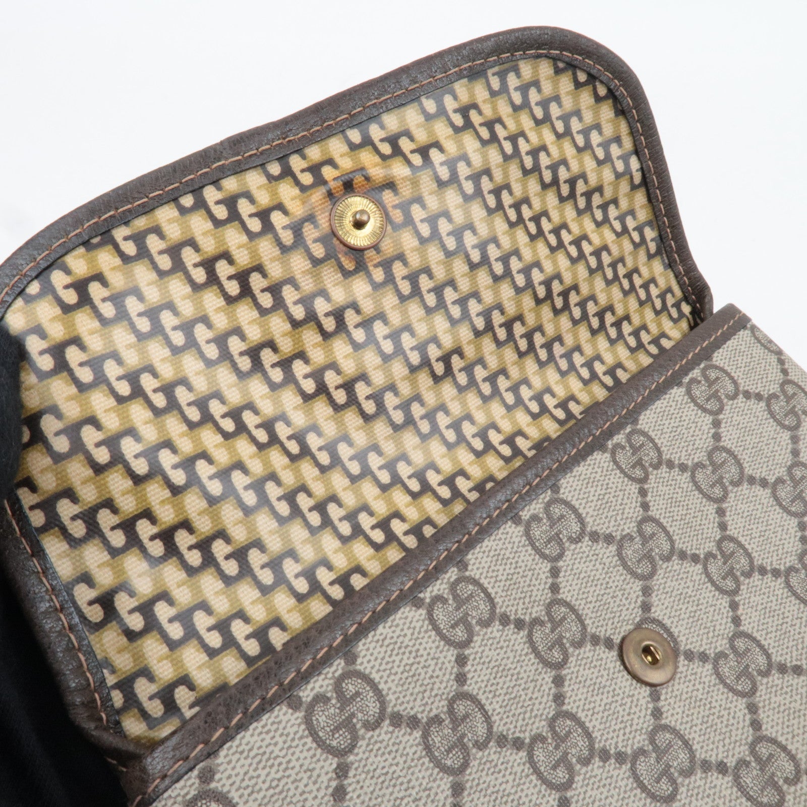 GUCCI Old Gucci Pouch GG Plus Leather Beige 039.4494.39