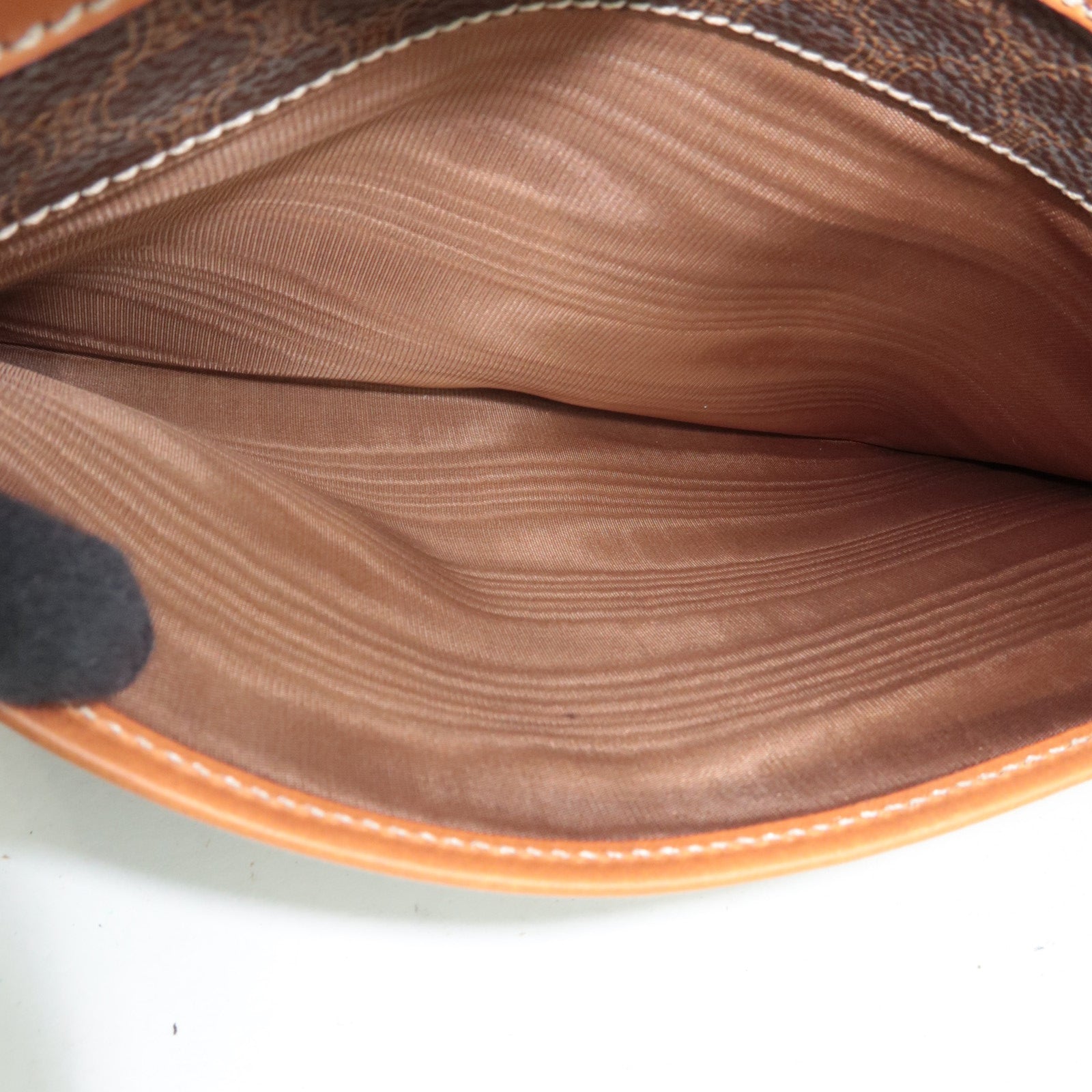 CELINE Macadam Clutch Bag PVC Leather Brown