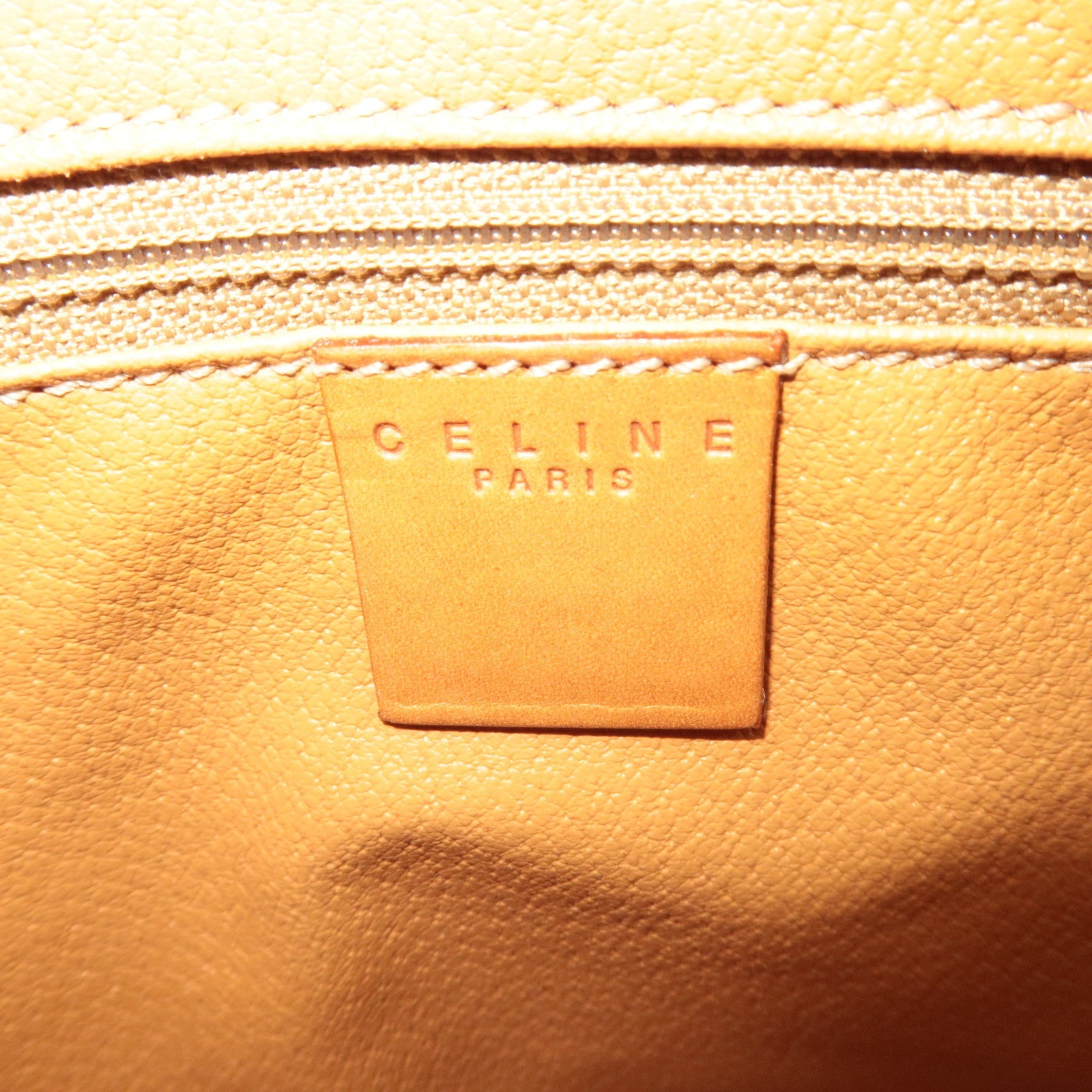 CELINE Macadam Clutch Bag PVC Leather Brown