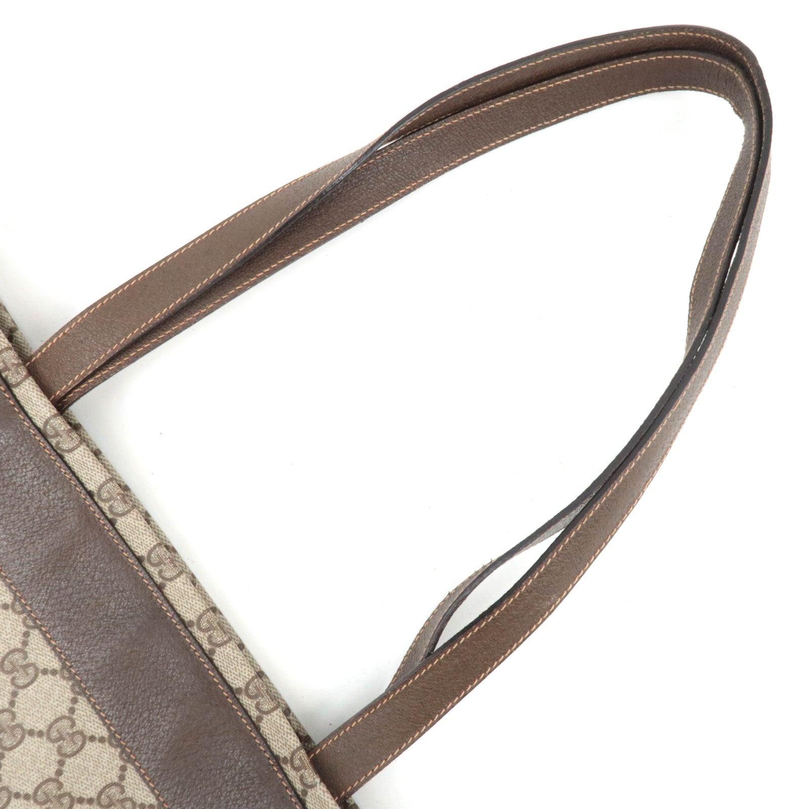 GUCCI Old Gucci Tote Bag GG Plus Leather Beige 41.02.109