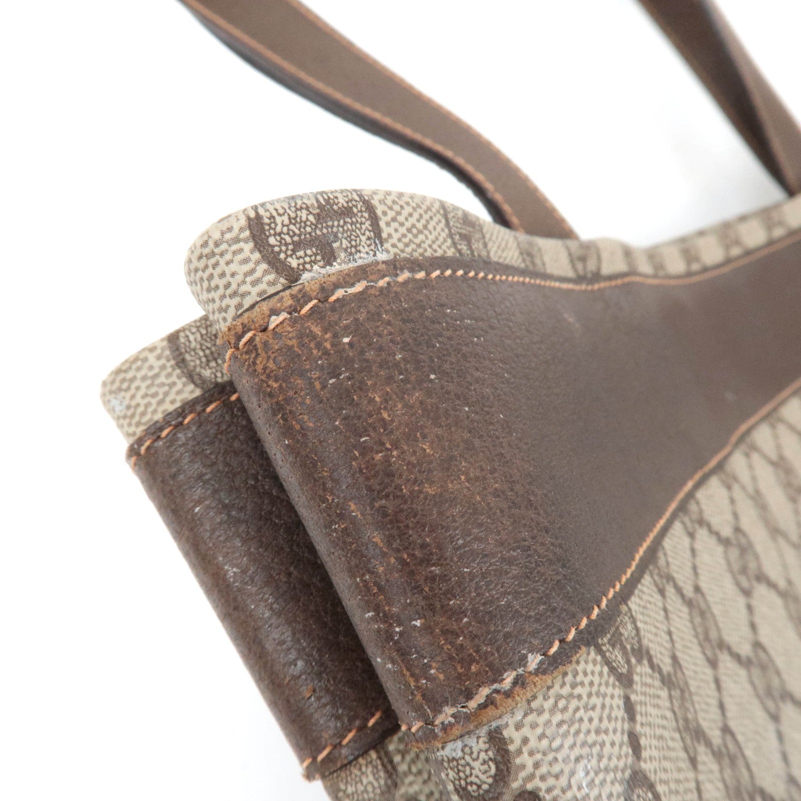 GUCCI Old Gucci Tote Bag GG Plus Leather Beige 41.02.109