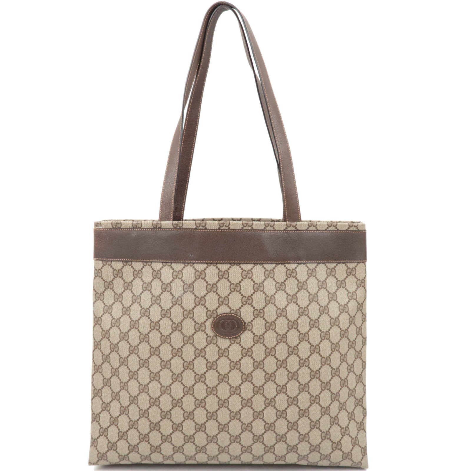 GUCCI Old Gucci Tote Bag GG Plus Leather Beige 41.02.10984741