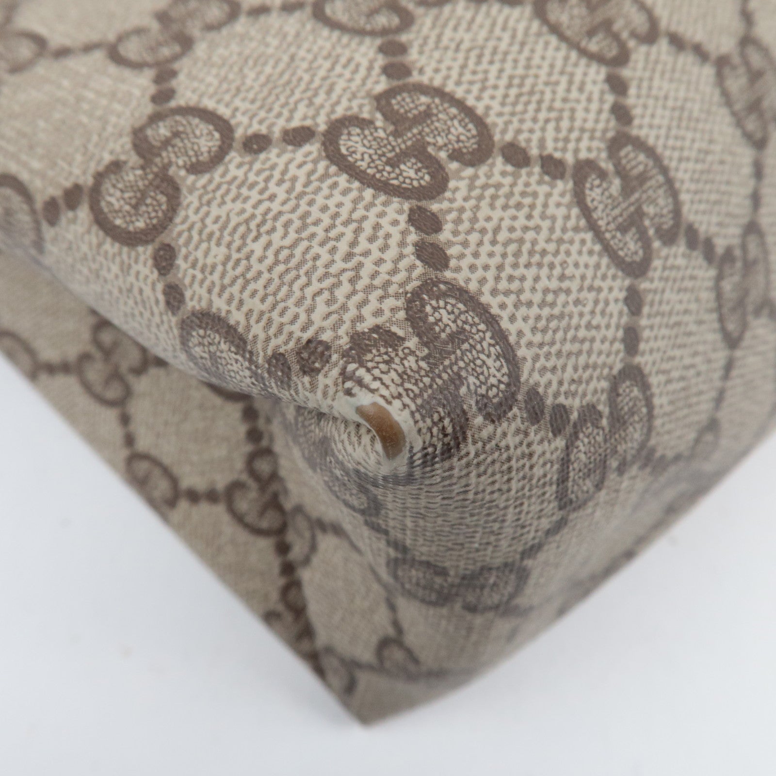 GUCCI Old Gucci Tote Bag GG Plus Leather Beige 41.02.109