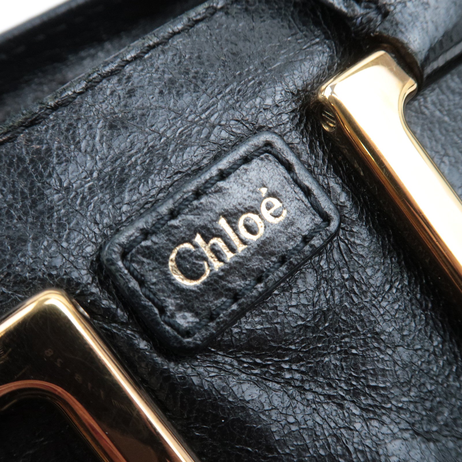 Chloe Ethel Small Leather 2Way Shoulder Bag Black *Dust bag, Strap