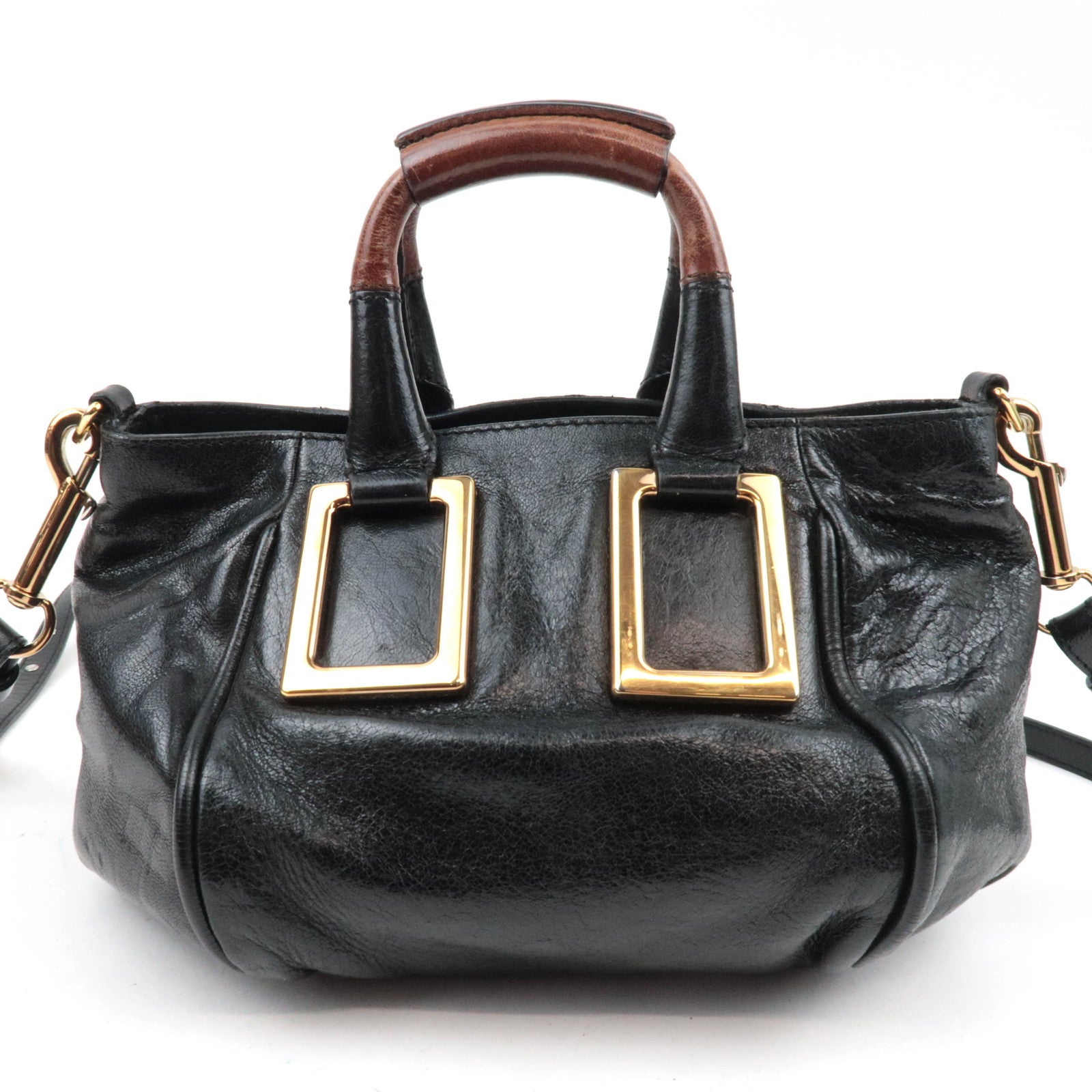 Chloe Ethel Small Leather 2Way Shoulder Bag Black *Dust bag, Strap