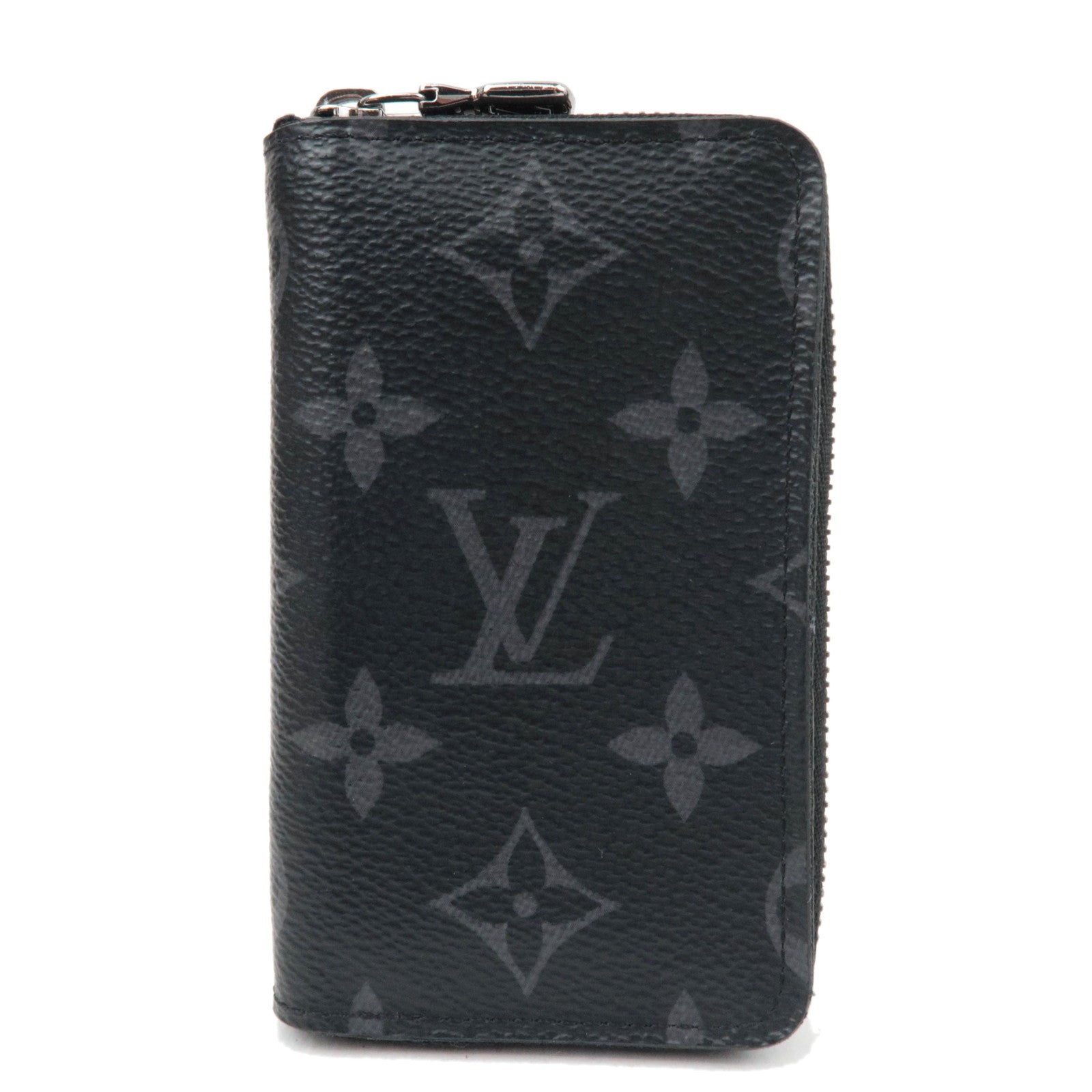 Louis Vuitton Monogram Eclipse Zippy Coin Purse Vertical M81662 *Box, Dust bag84777