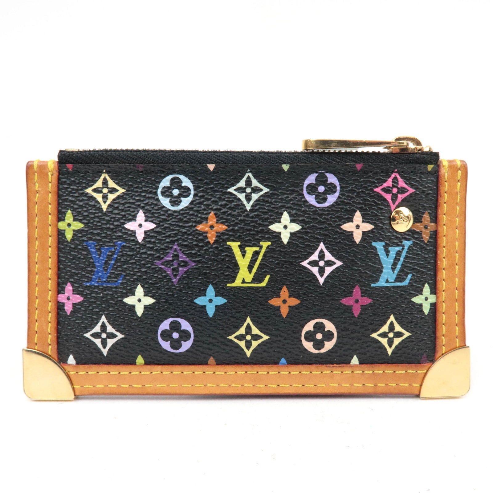 Louis Vuitton Monogram Multicolore Pochette Cles Coin Case Noir M92654