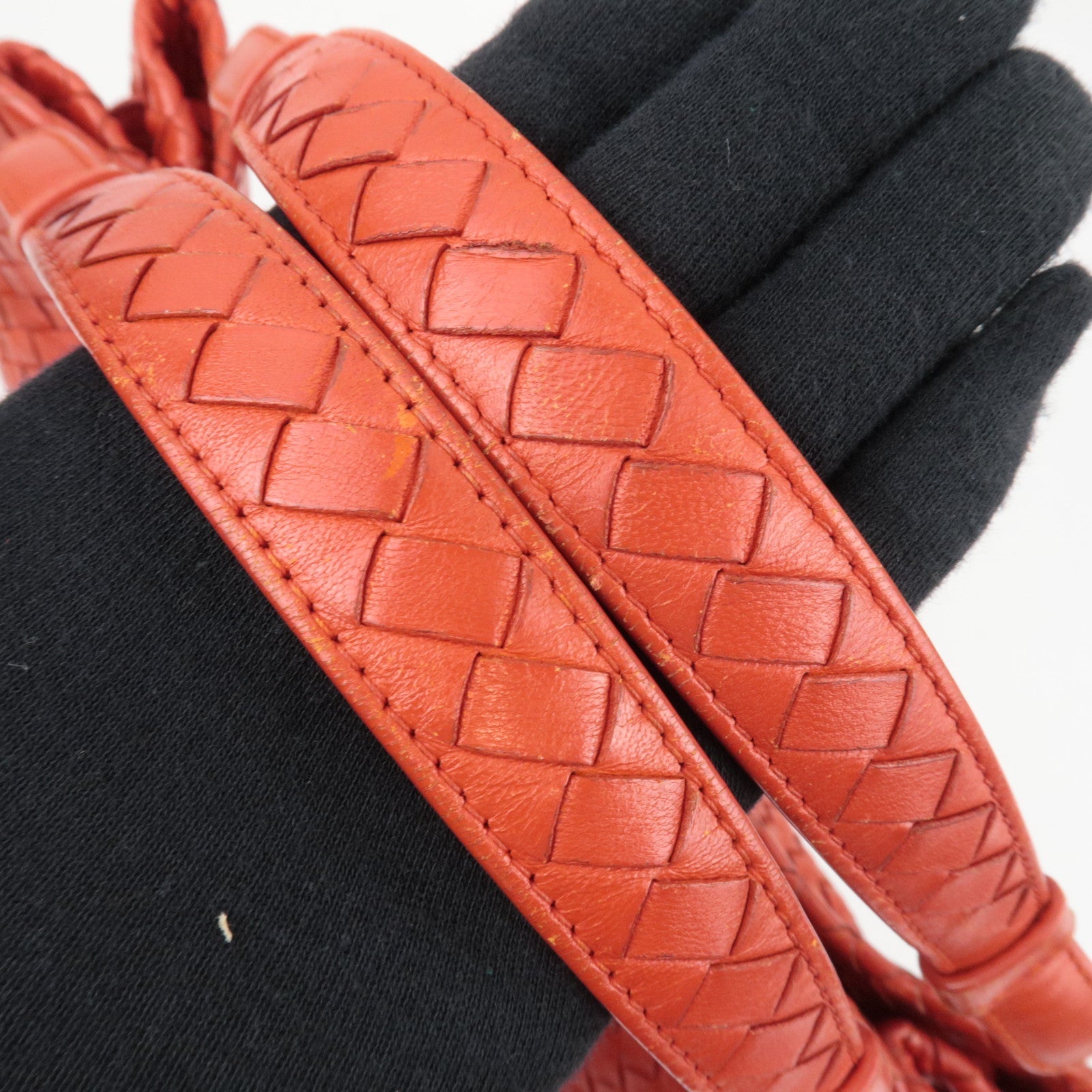 BOTTEGA VENETA Intrecciato Leather Medium Garda Shoulder Bag Orange