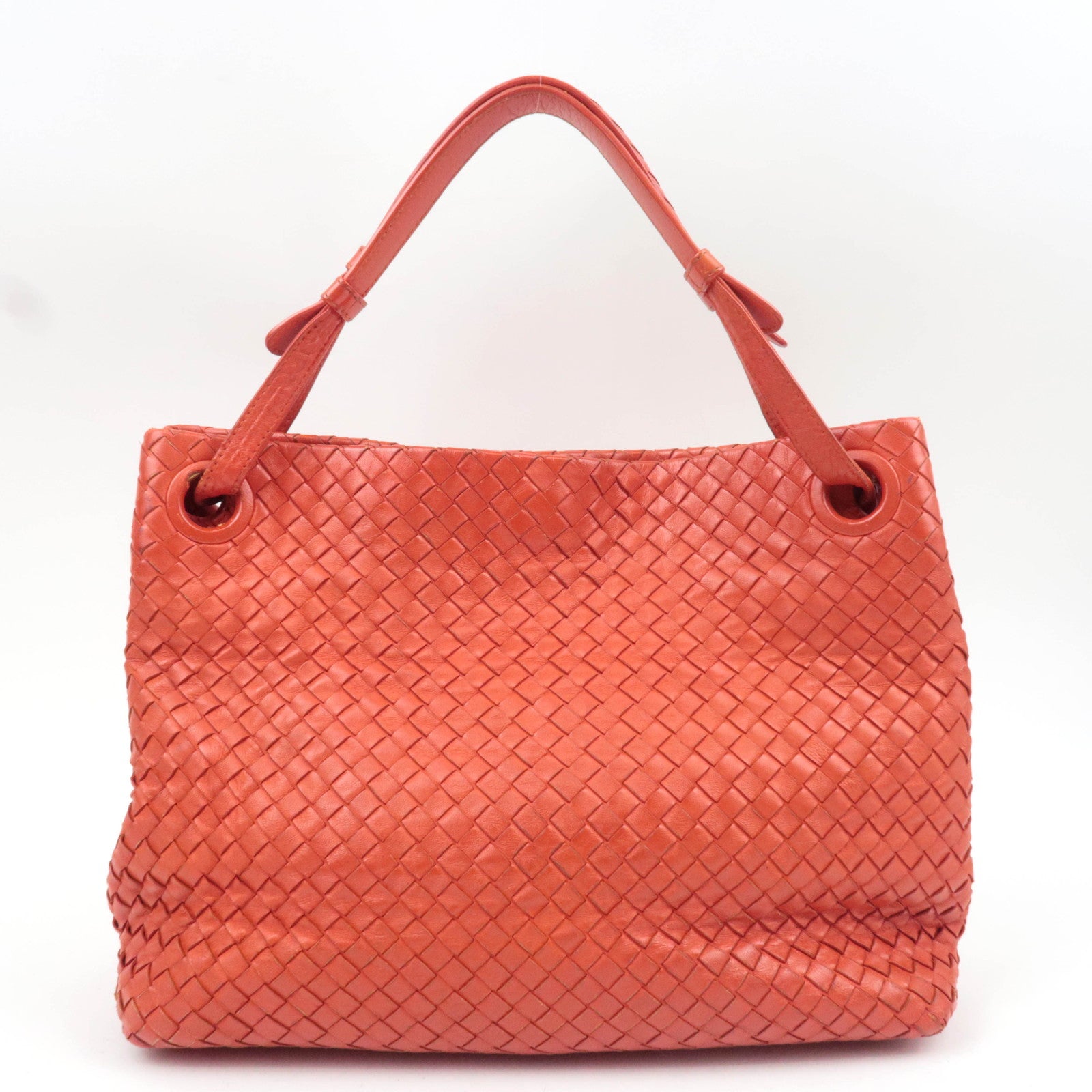 BOTTEGA VENETA Intrecciato Leather Medium Garda Shoulder Bag Orange