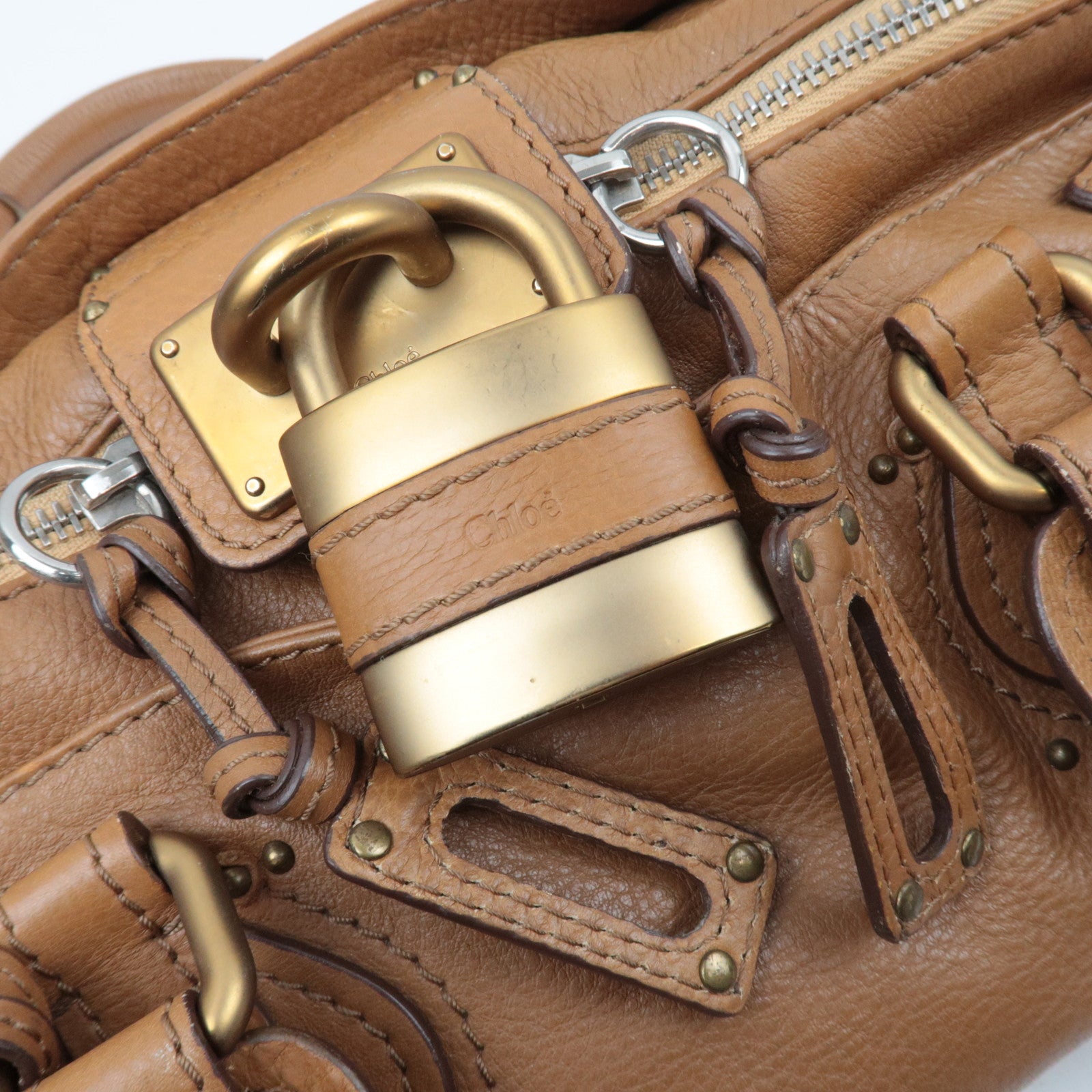 Chloe Paddington Leather Handbag Brown *Key Lock