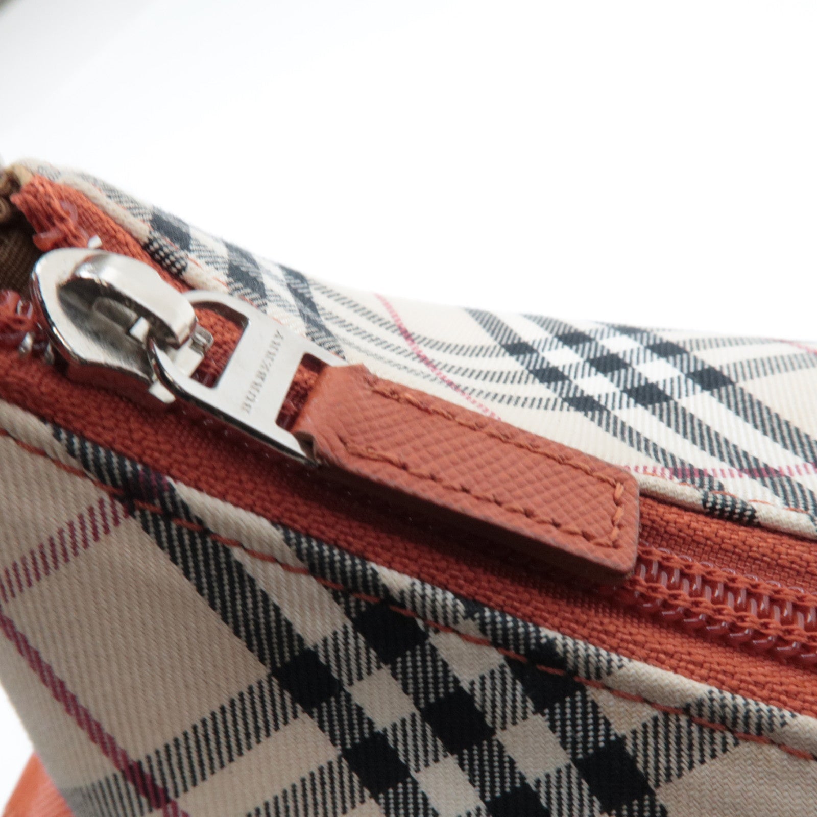 BURBERRY Nova Plaid Canvas Leather Shoulder Bag Beige