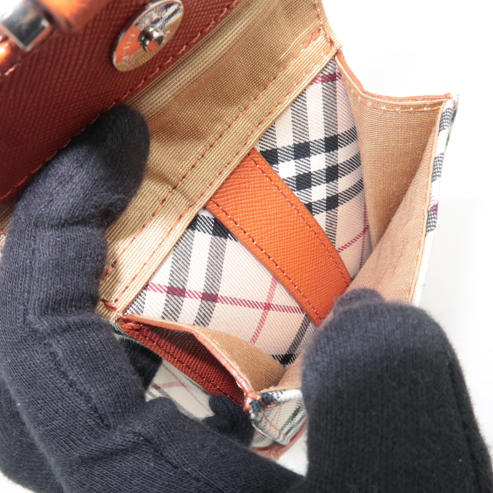 BURBERRY Nova Plaid Canvas Leather Shoulder Bag Beige