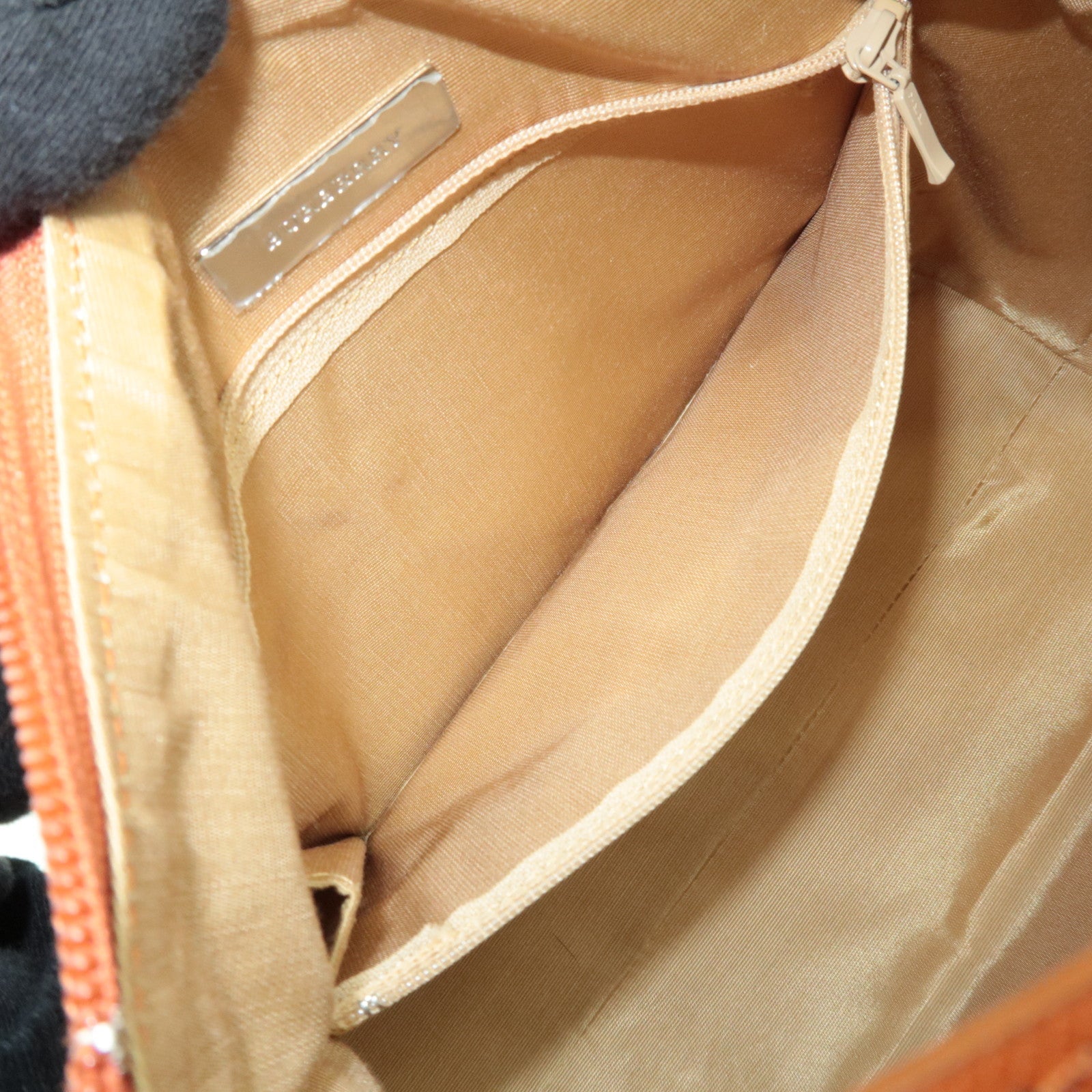 BURBERRY Nova Plaid Canvas Leather Shoulder Bag Beige