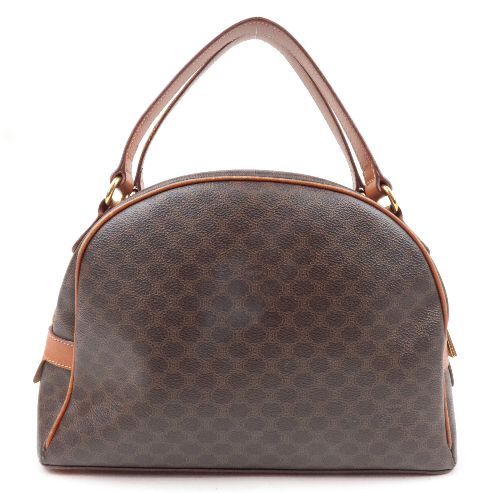 CELINE Macadam PVC Leather Handbag Brown