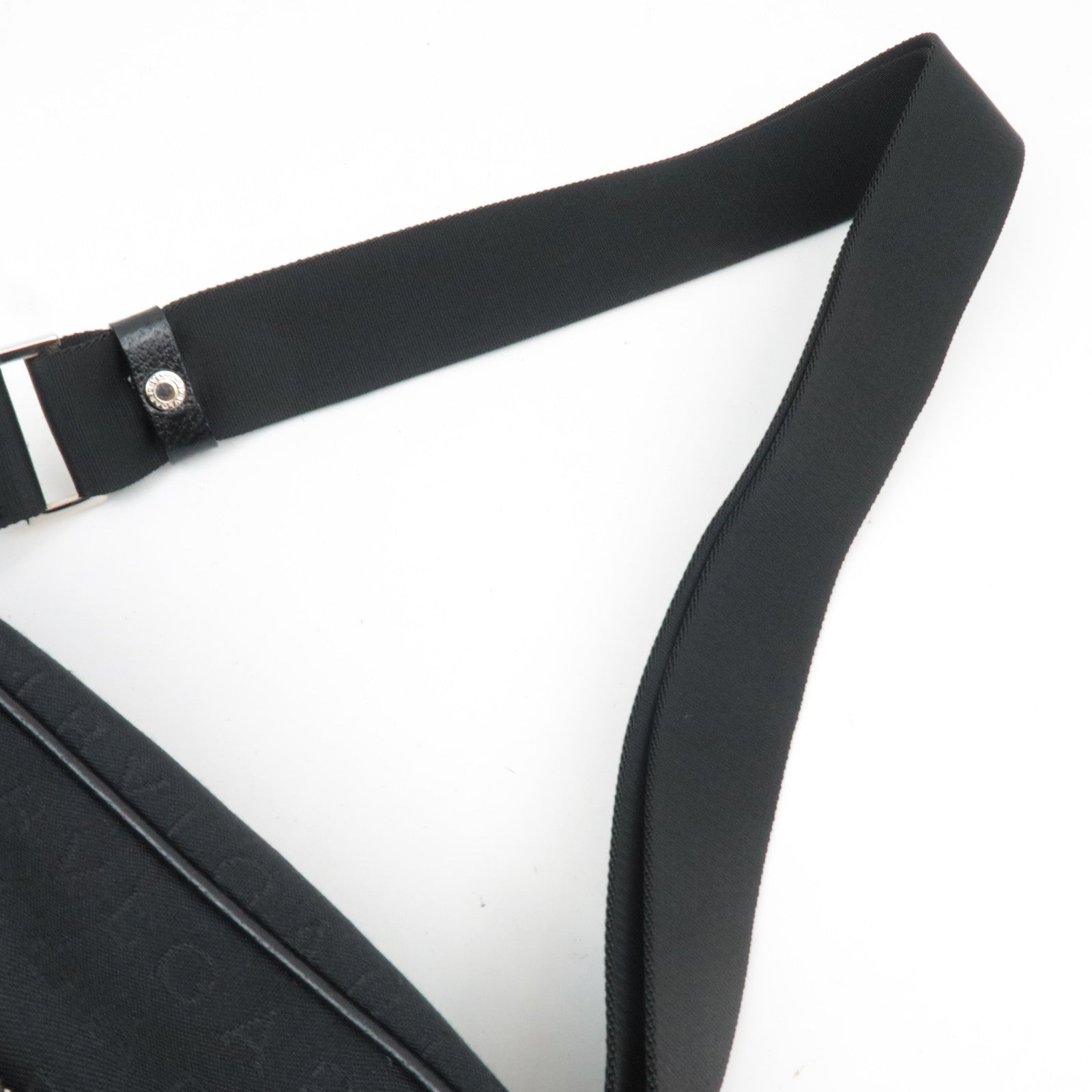 BVLGARI Logomania Canvas Leather Shoulder Bag Black