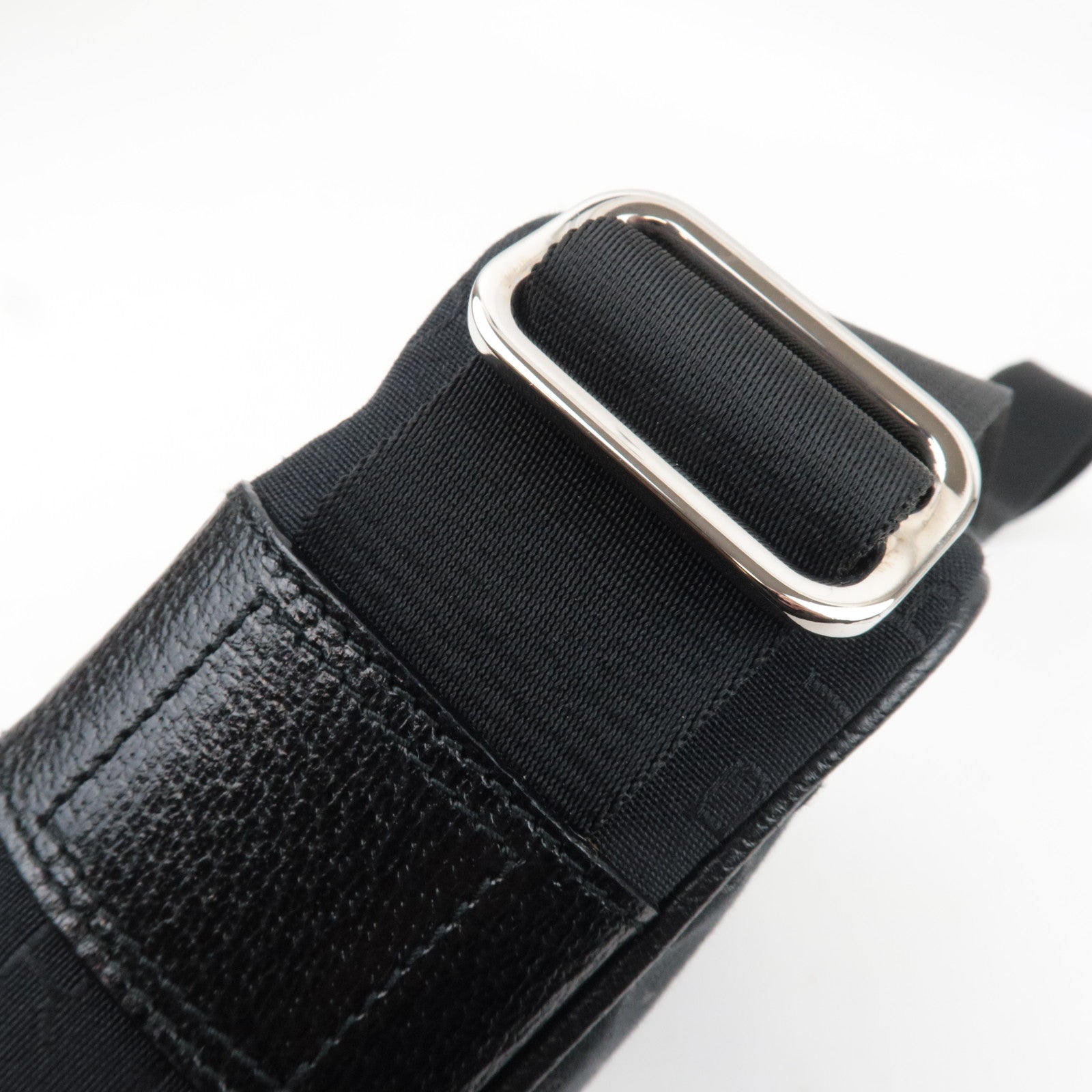 BVLGARI Logomania Canvas Leather Shoulder Bag Black