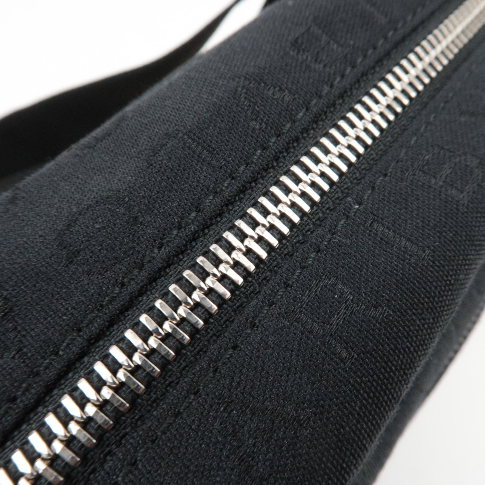 BVLGARI Logomania Canvas Leather Shoulder Bag Black