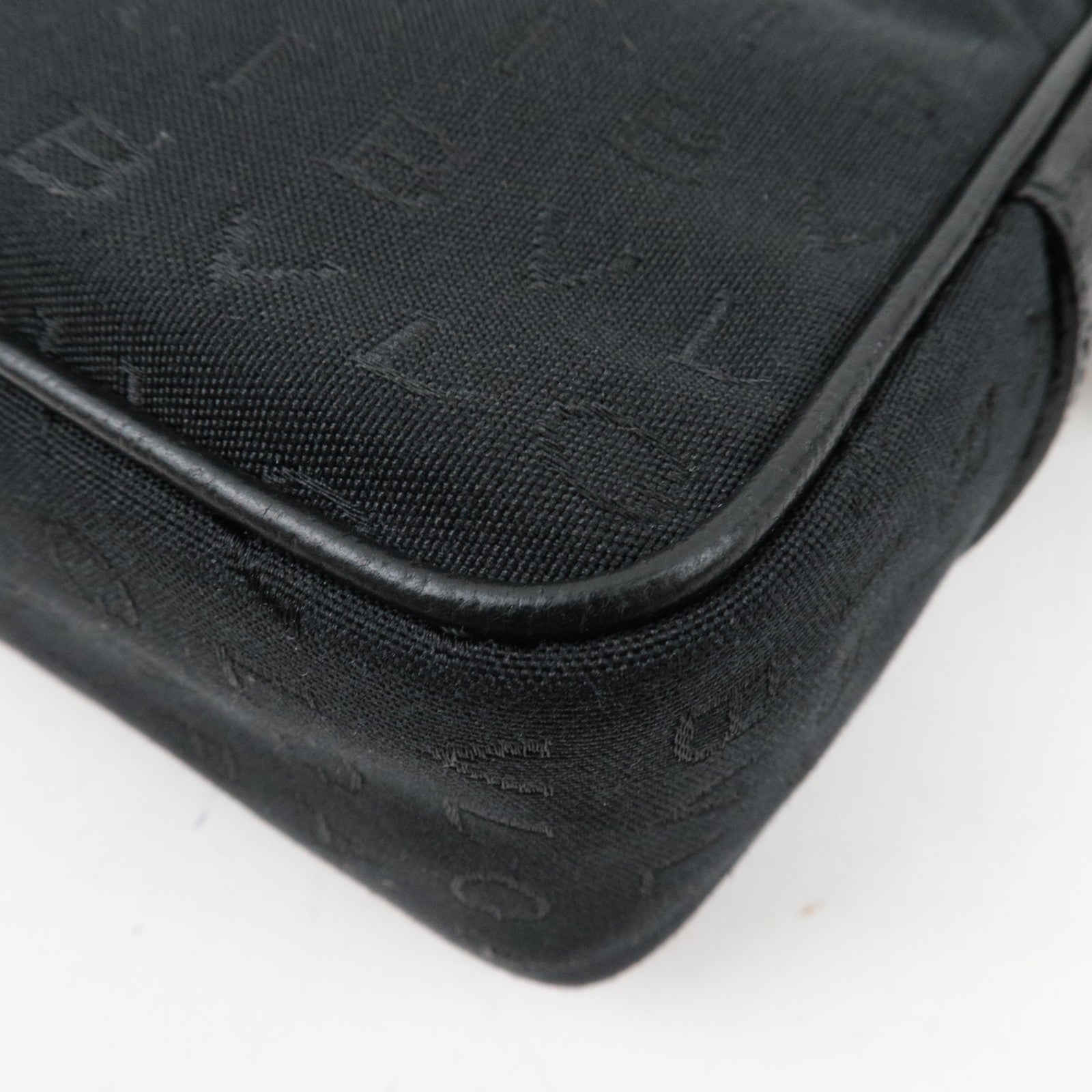 BVLGARI Logomania Canvas Leather Shoulder Bag Black