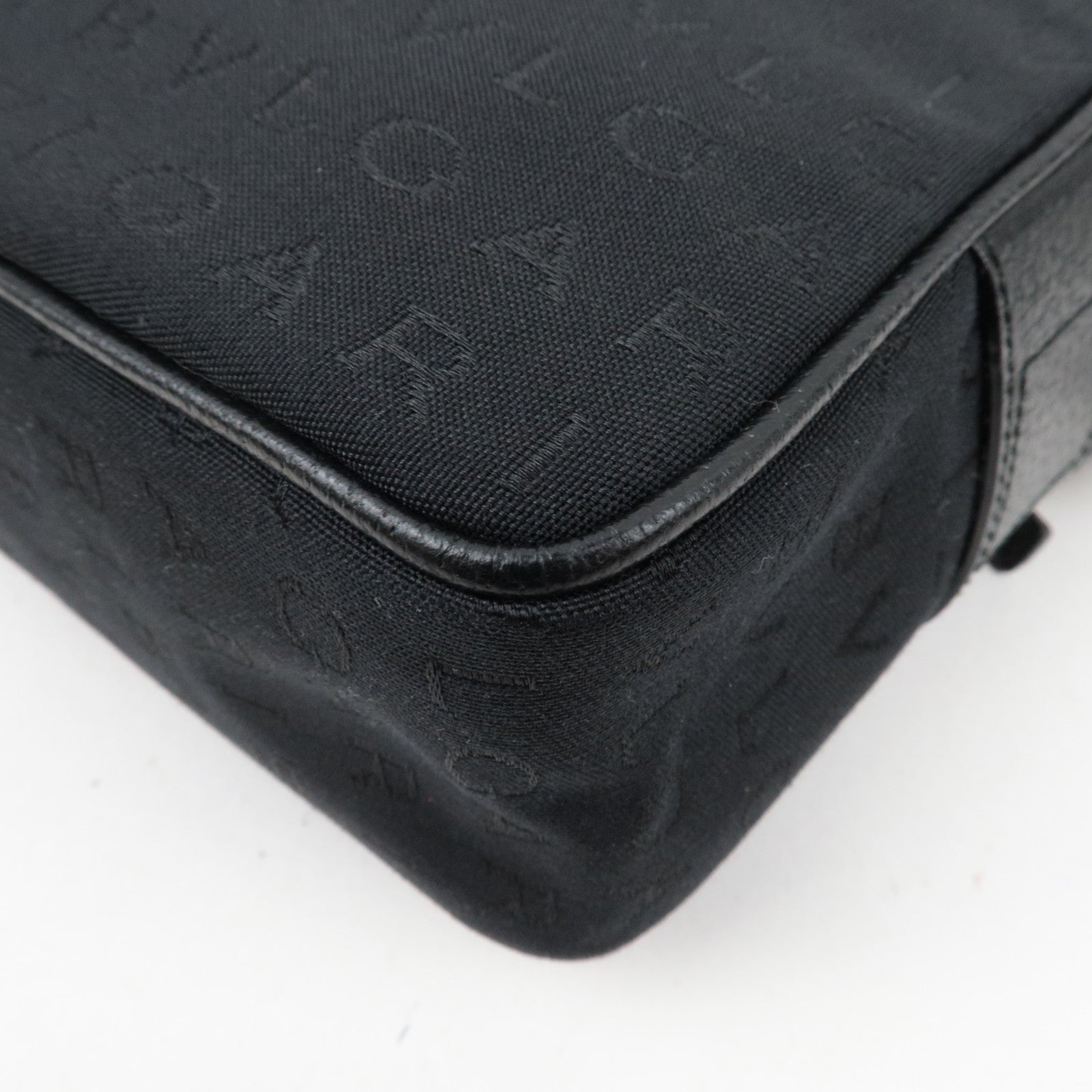 BVLGARI Logomania Canvas Leather Shoulder Bag Black