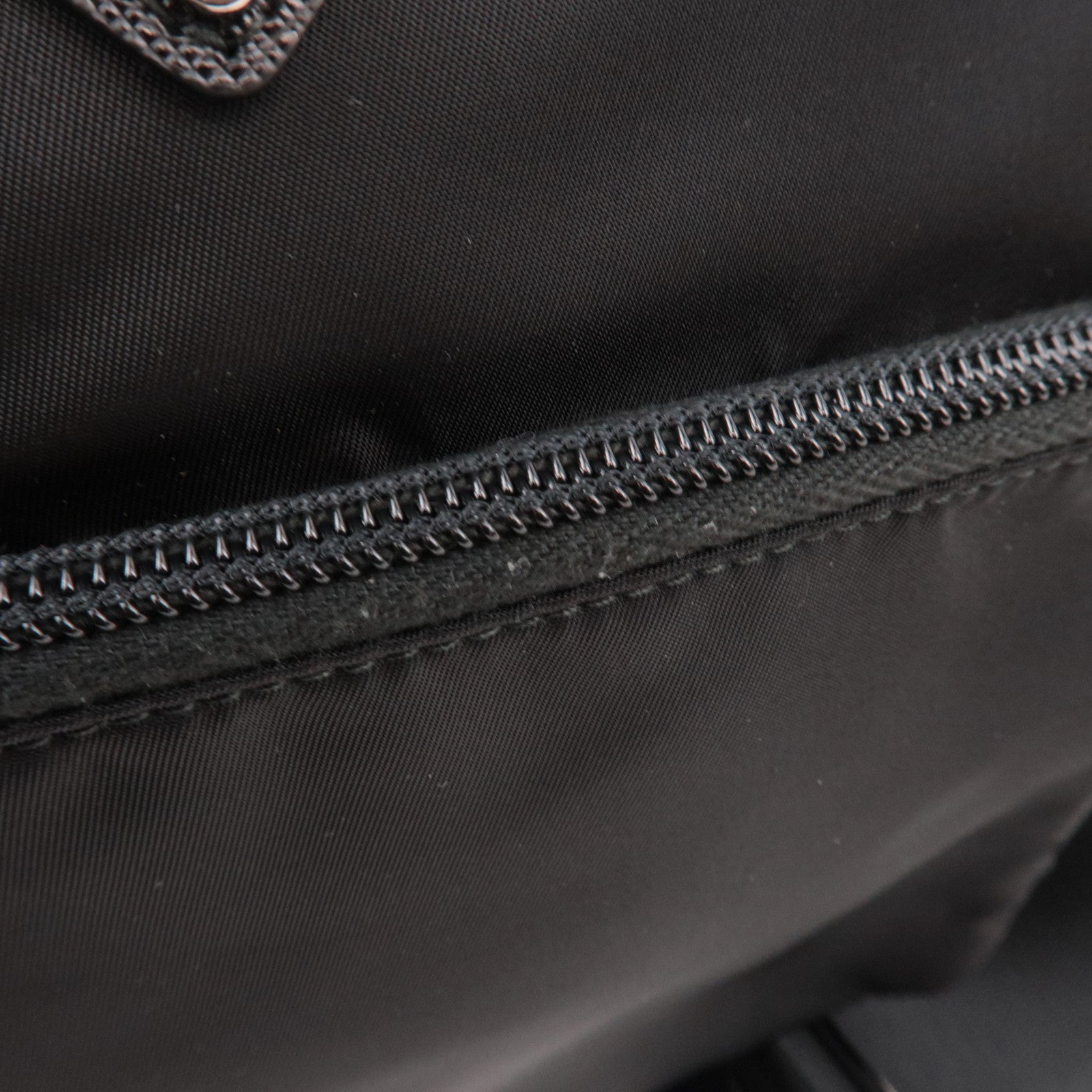 PRADA Nylon Leather Shoulder Bag Black