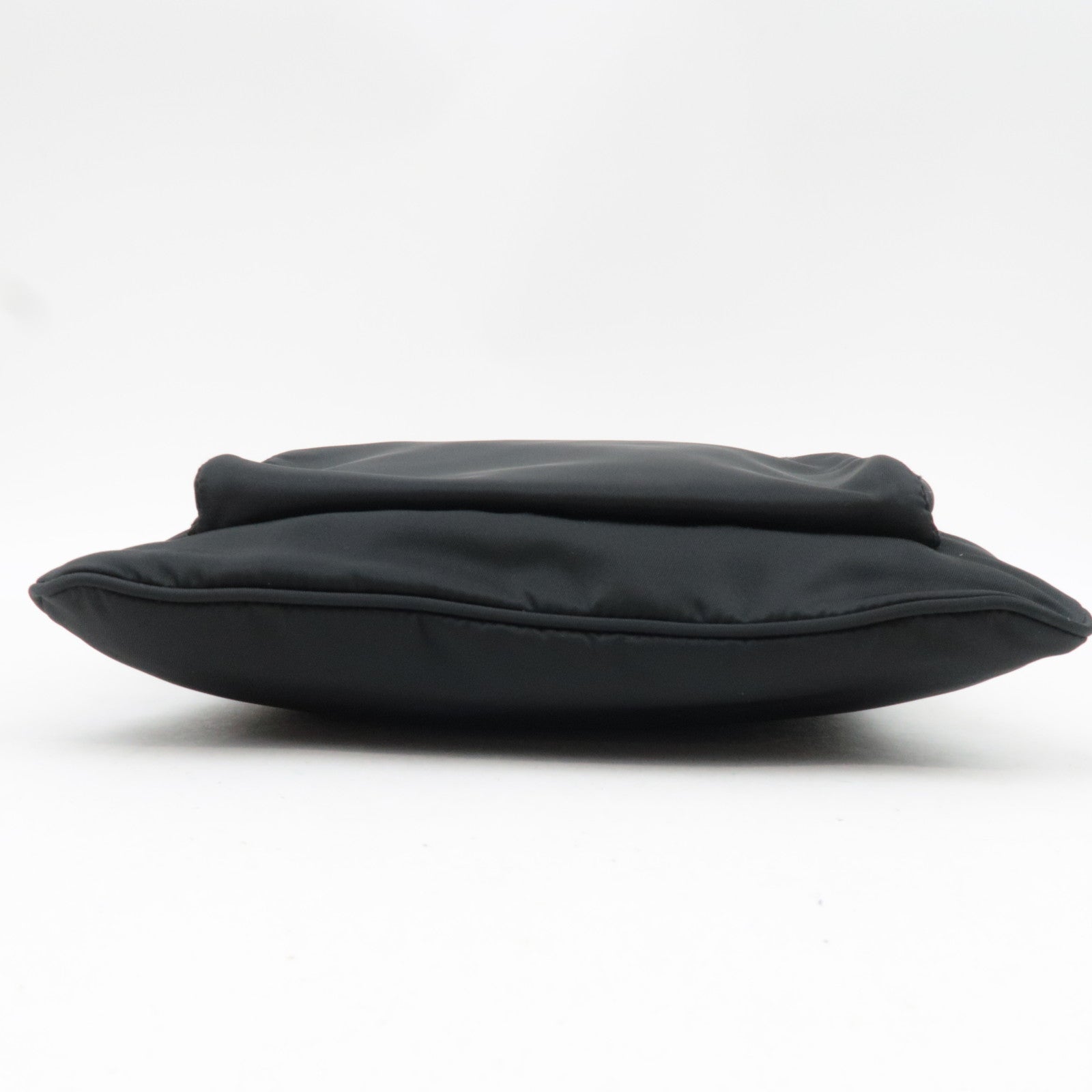 PRADA Nylon Leather Shoulder Bag Black