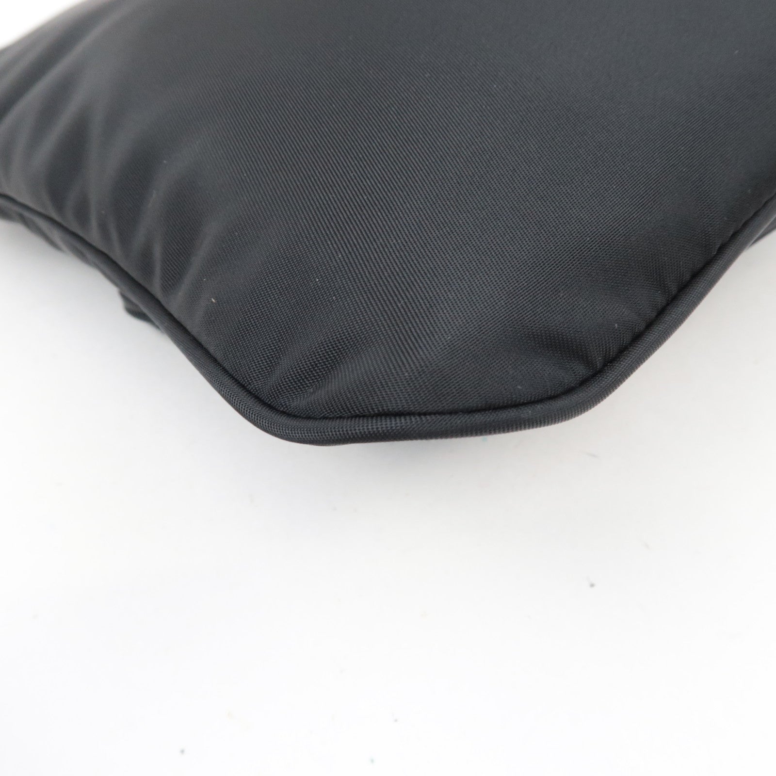 PRADA Nylon Leather Shoulder Bag Black