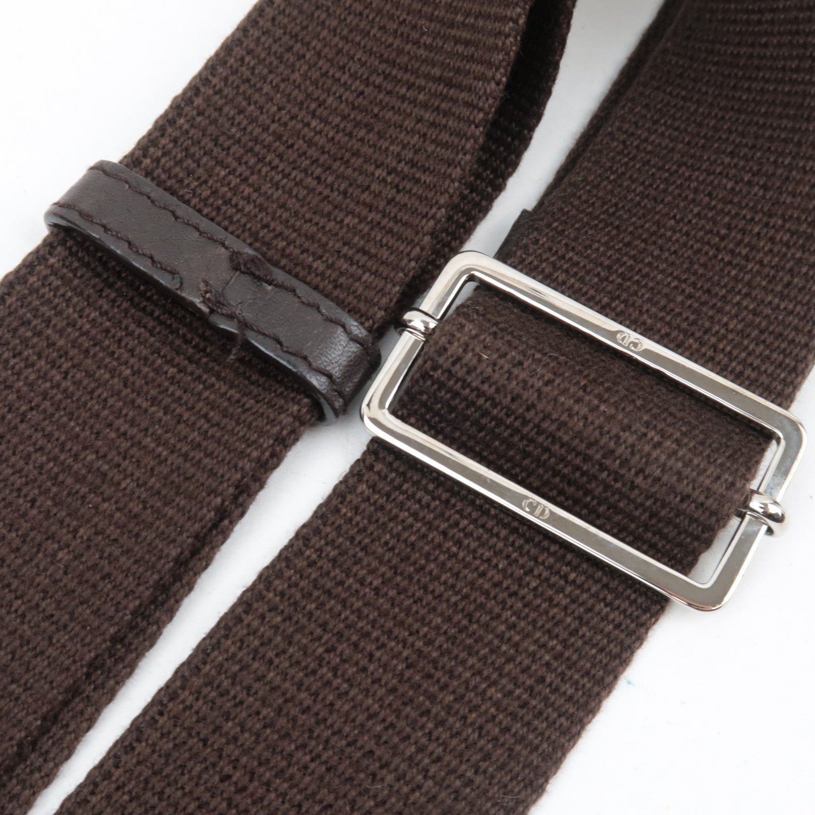 Christian Dior Street Chic Trotter Shoulder Bag Canvas Leather Beige