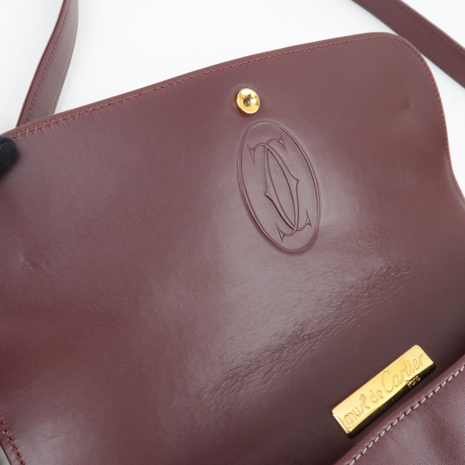 Cartier Must Line Shoulder Bag Leather Bordeaux