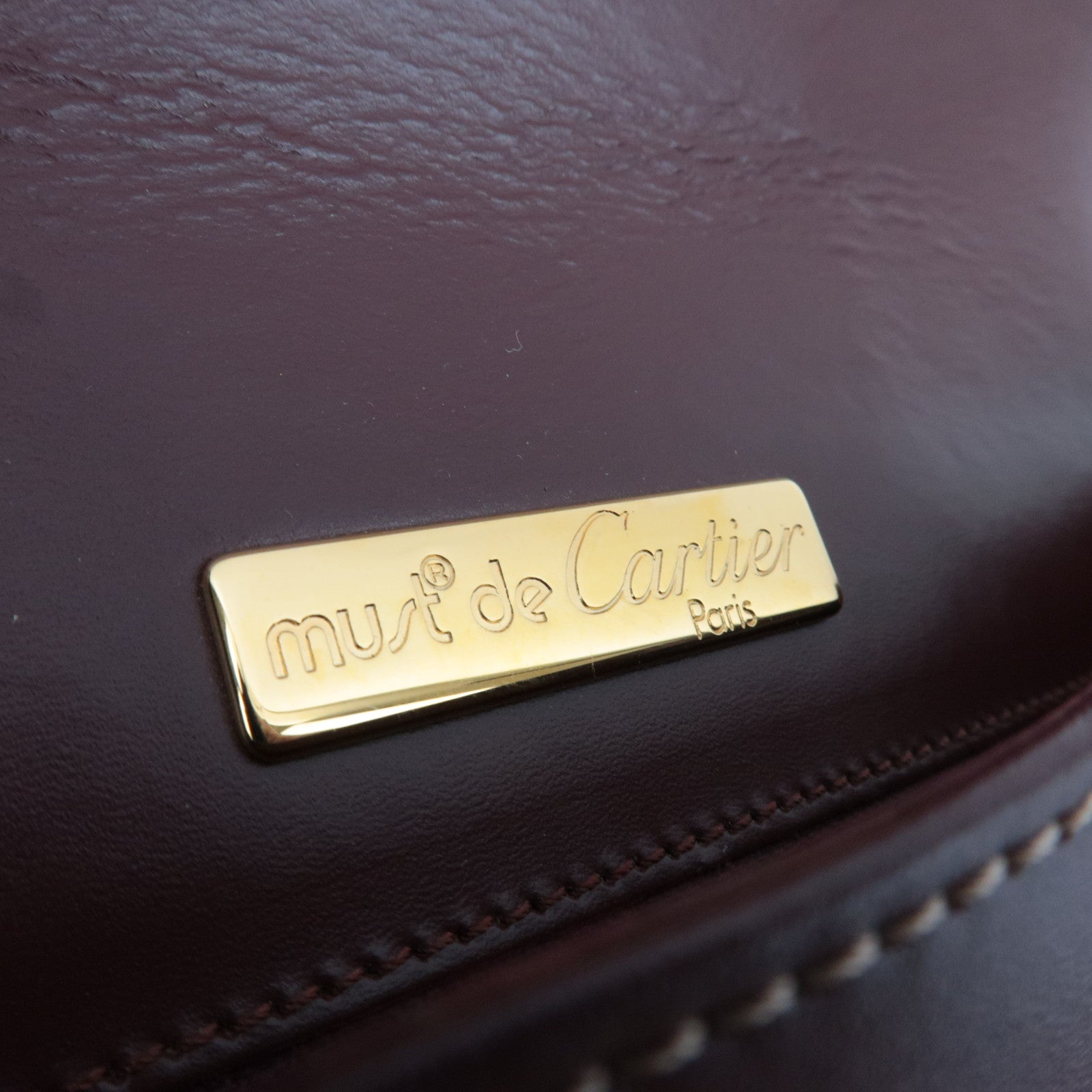 Cartier Must Line Shoulder Bag Leather Bordeaux