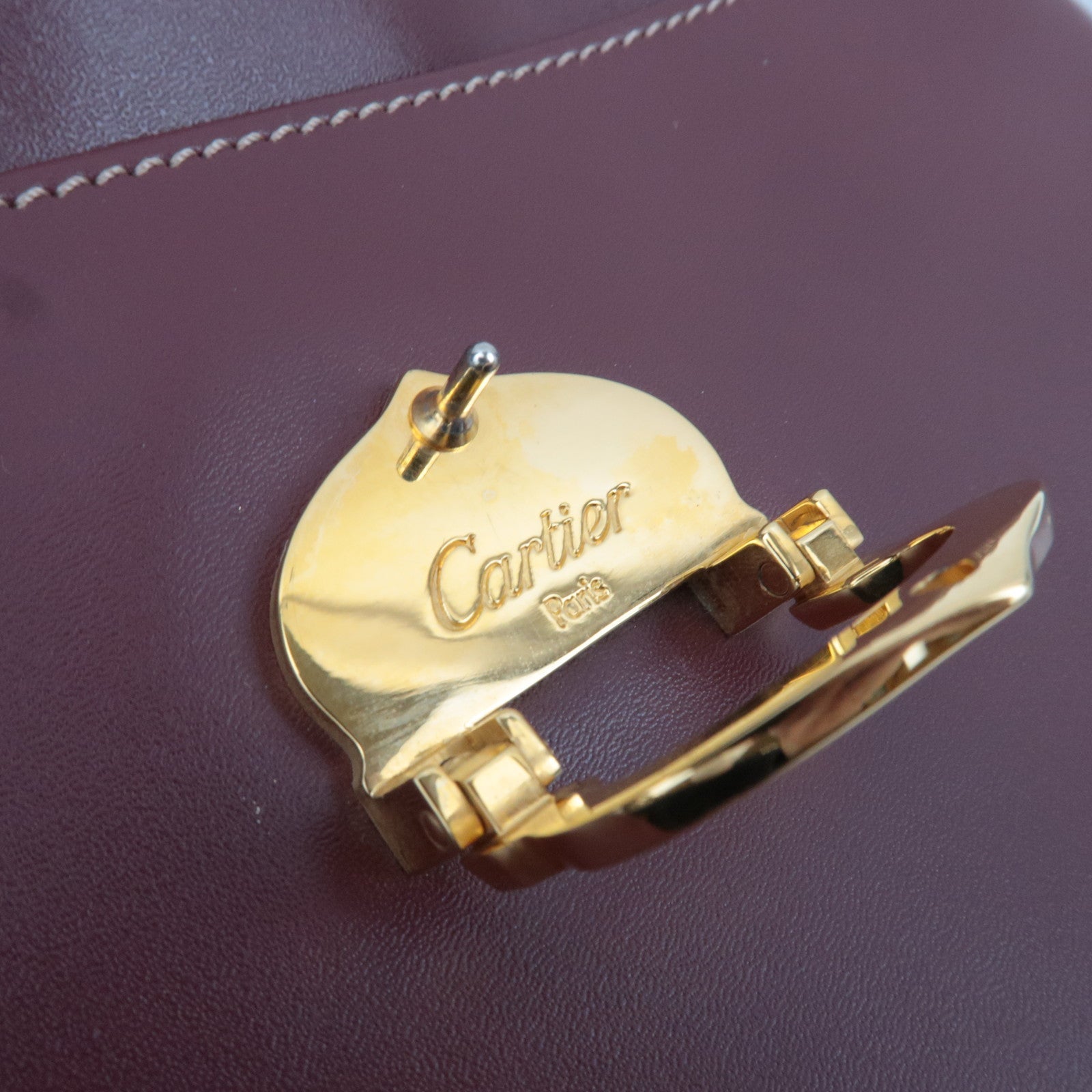 Cartier Must Line Shoulder Bag Leather Bordeaux