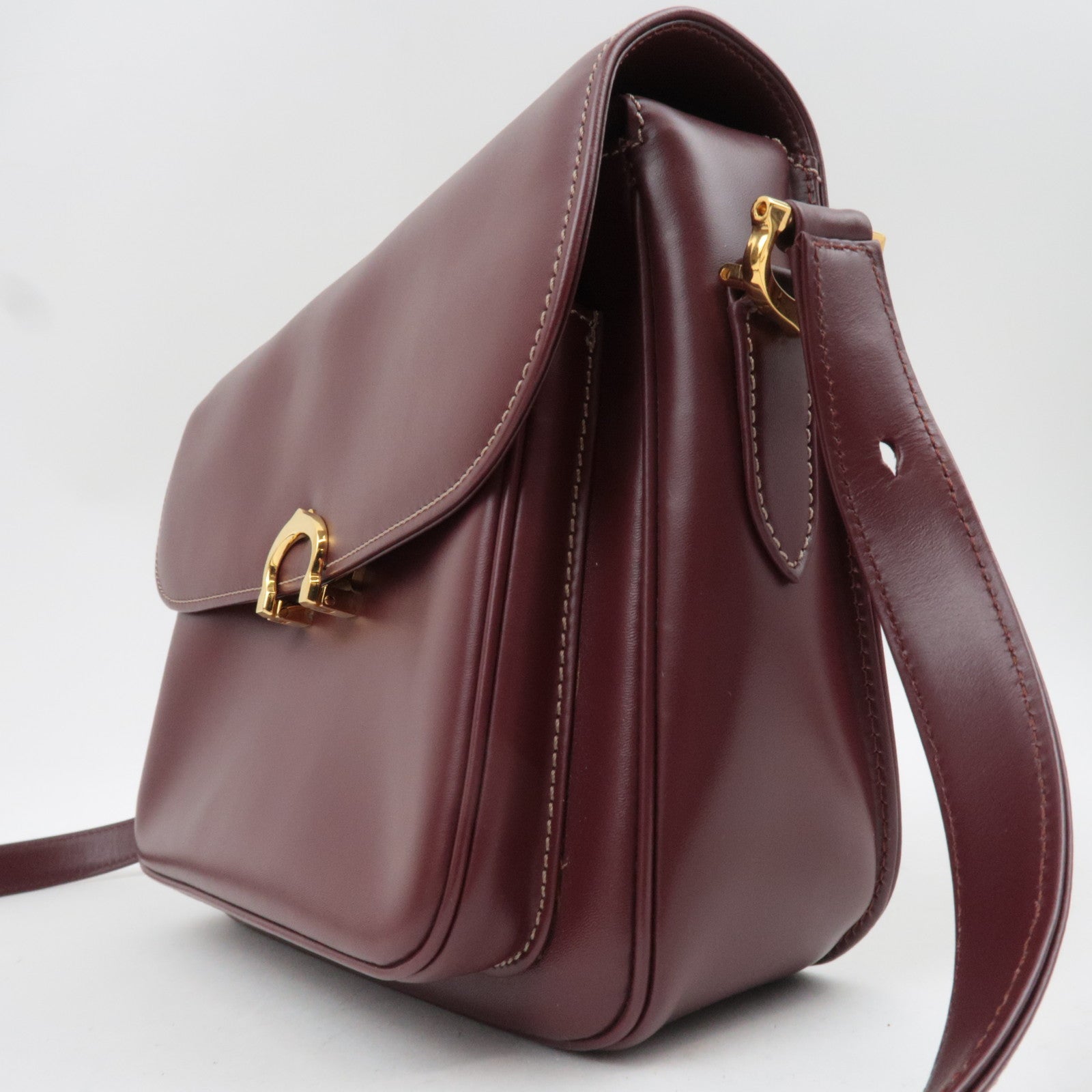Cartier Must Line Shoulder Bag Leather Bordeaux