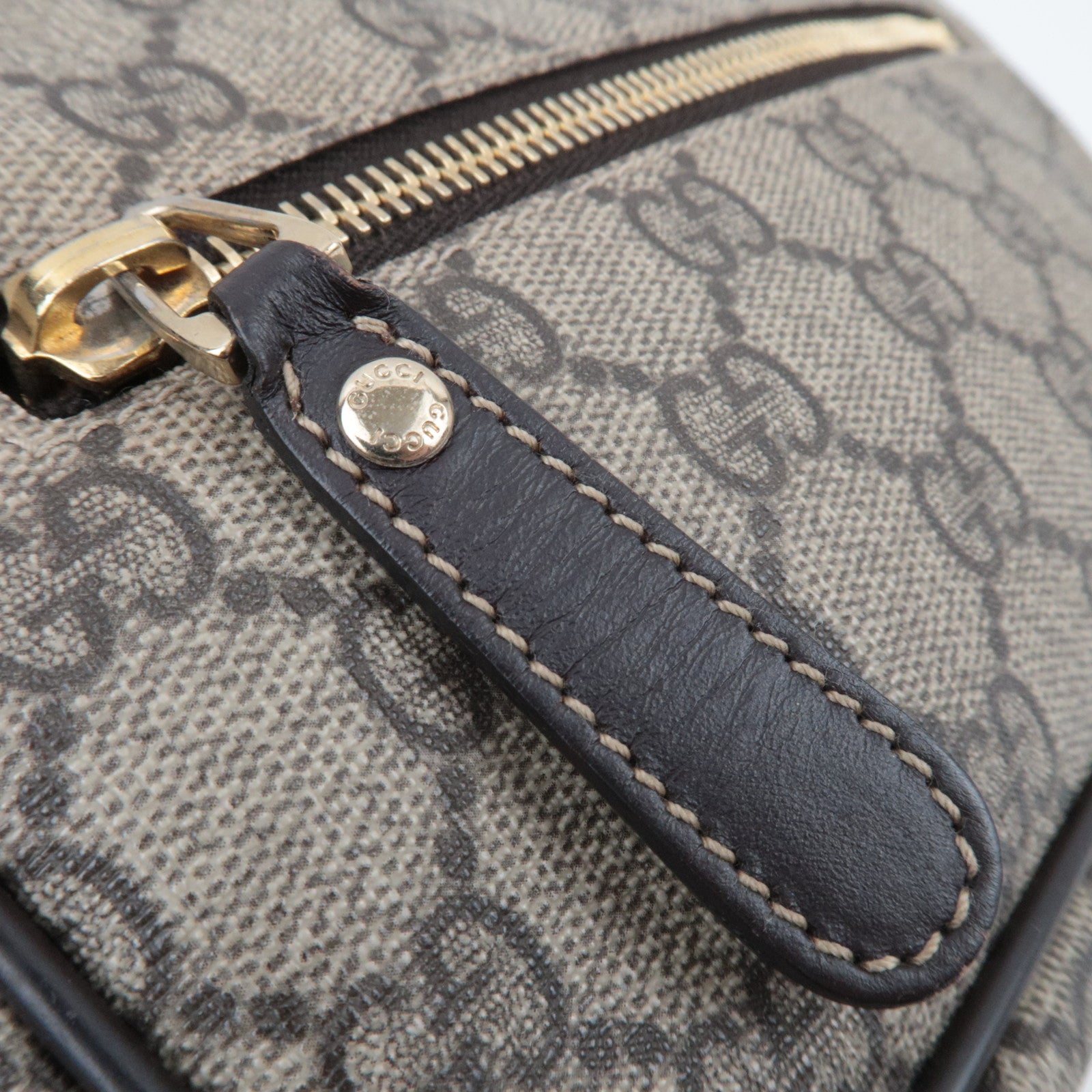 GUCCI Shoulder Bag GG Supreme Leather Beige 201447