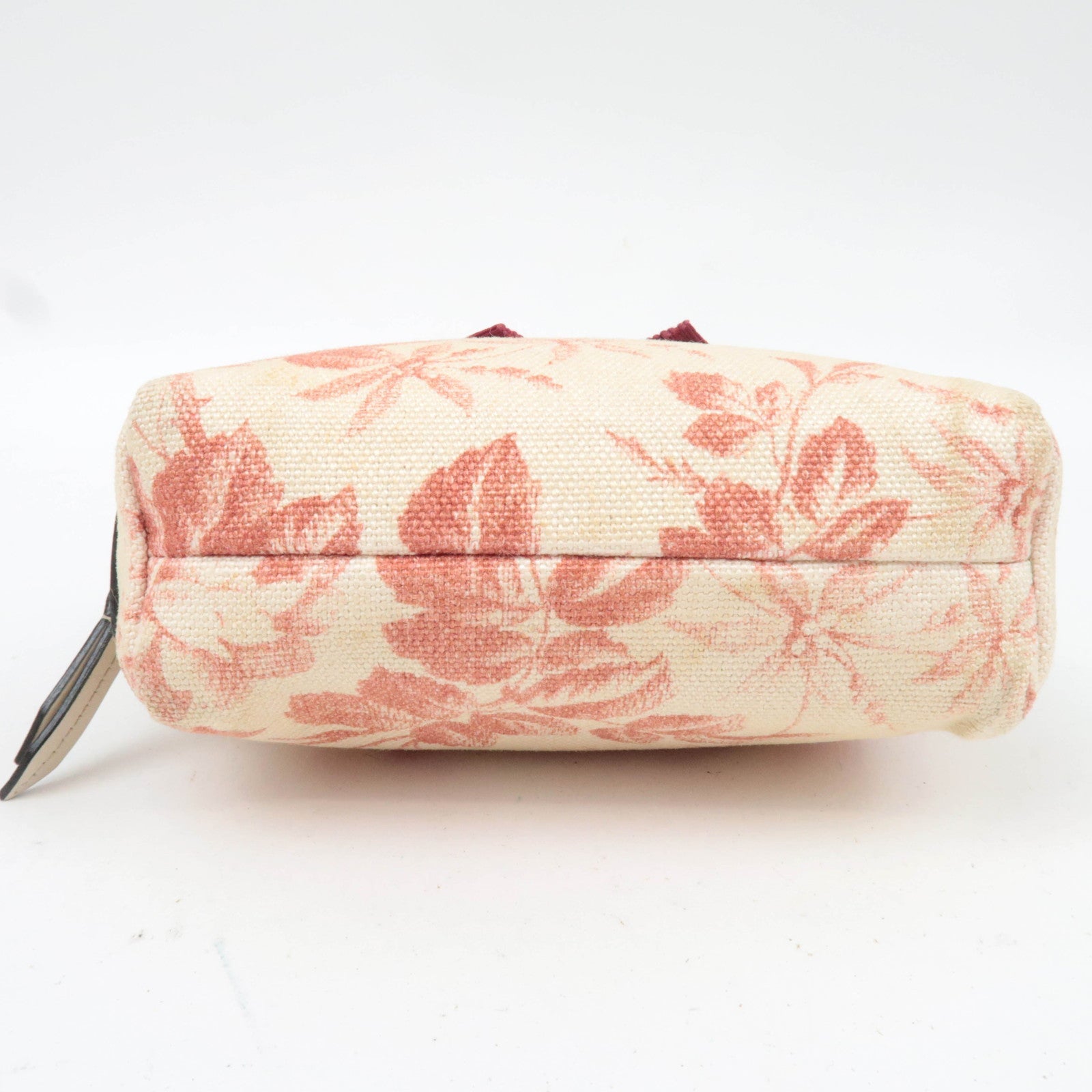 GUCCI Herbarium Canvas Leather Cosmetic Pouch Japan Limited Beige Red 442690