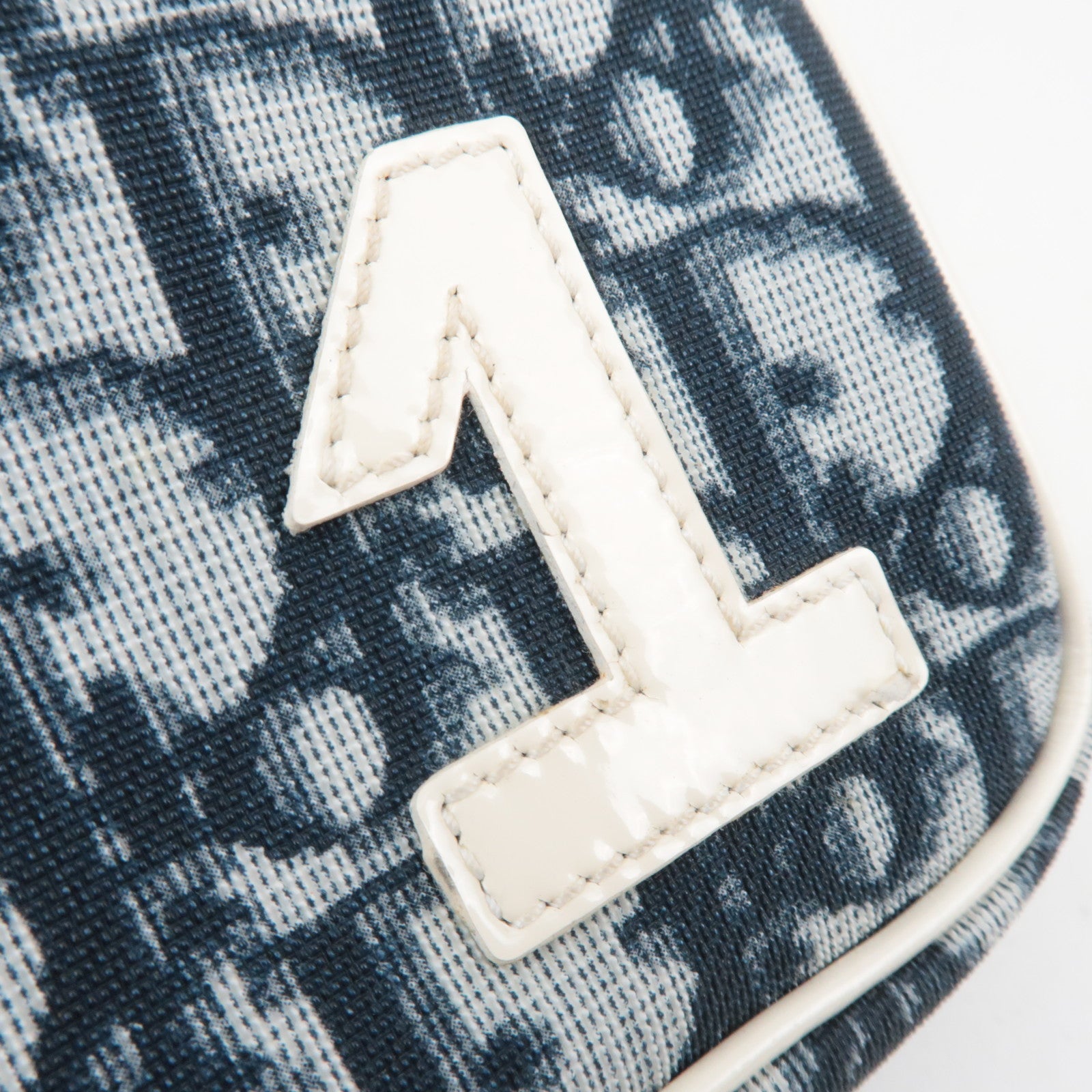 Christian Dior Trotter PVC Patent Pouch Navy White