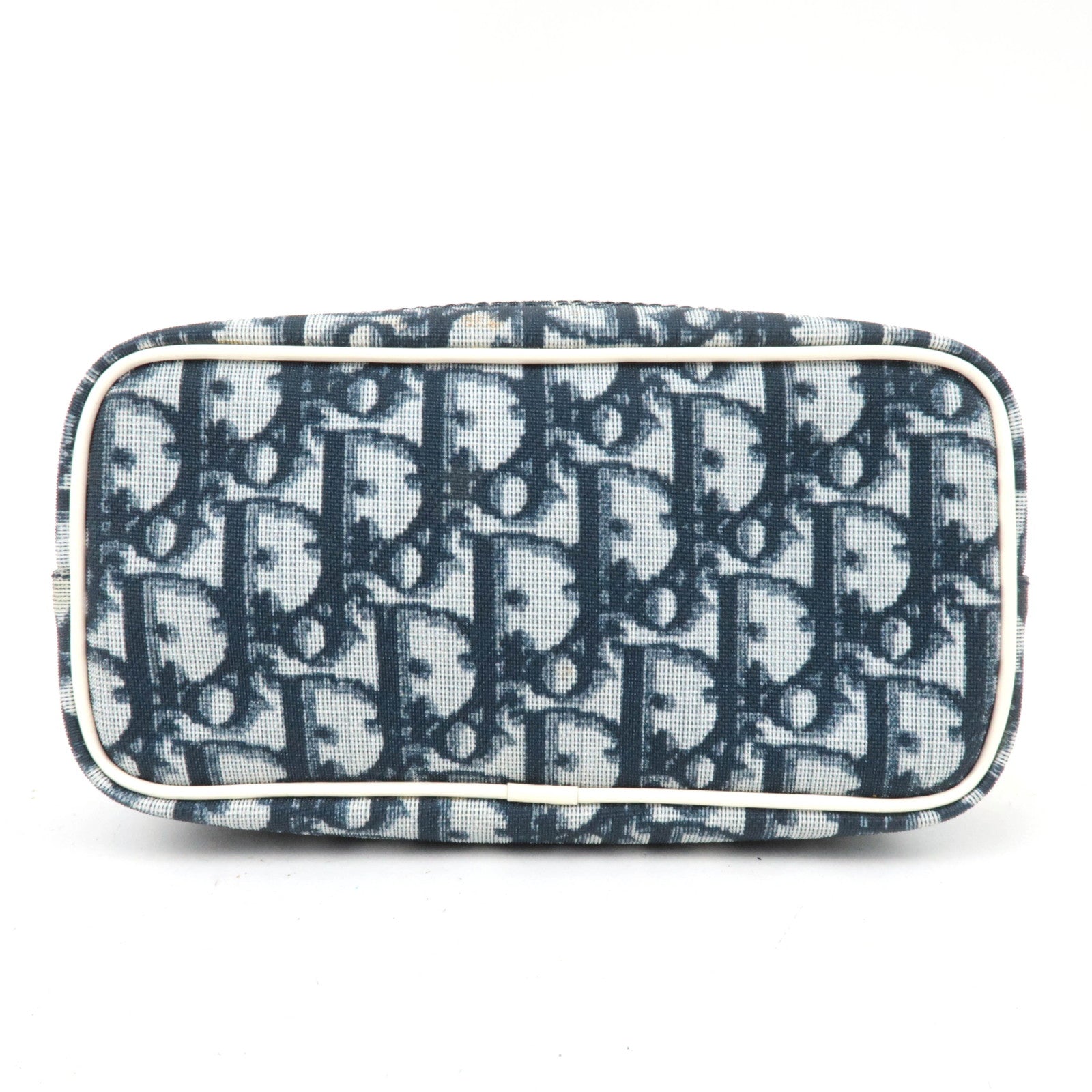 Christian Dior Trotter PVC Patent Pouch Navy White